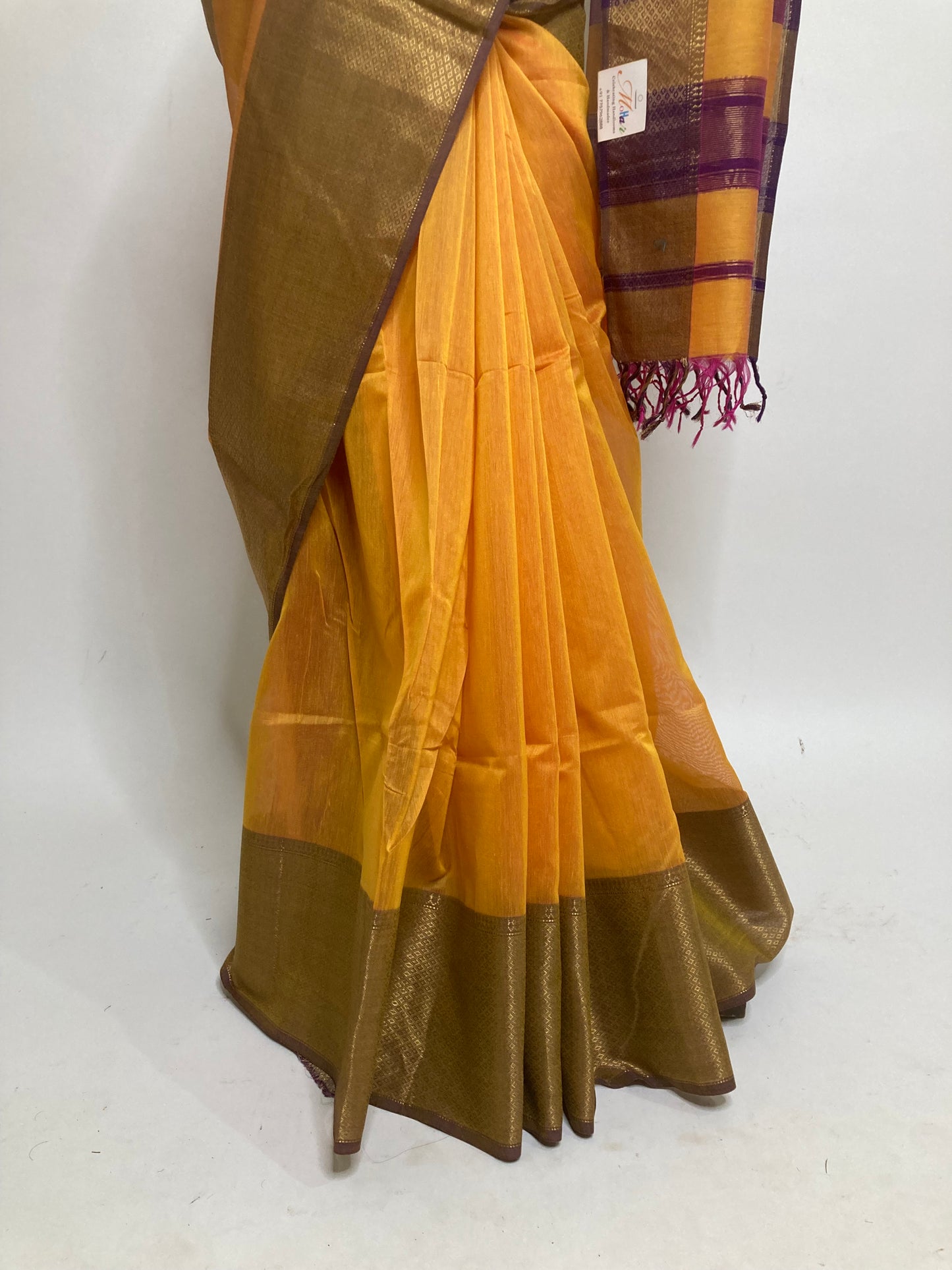Orange Maheshwari Saree