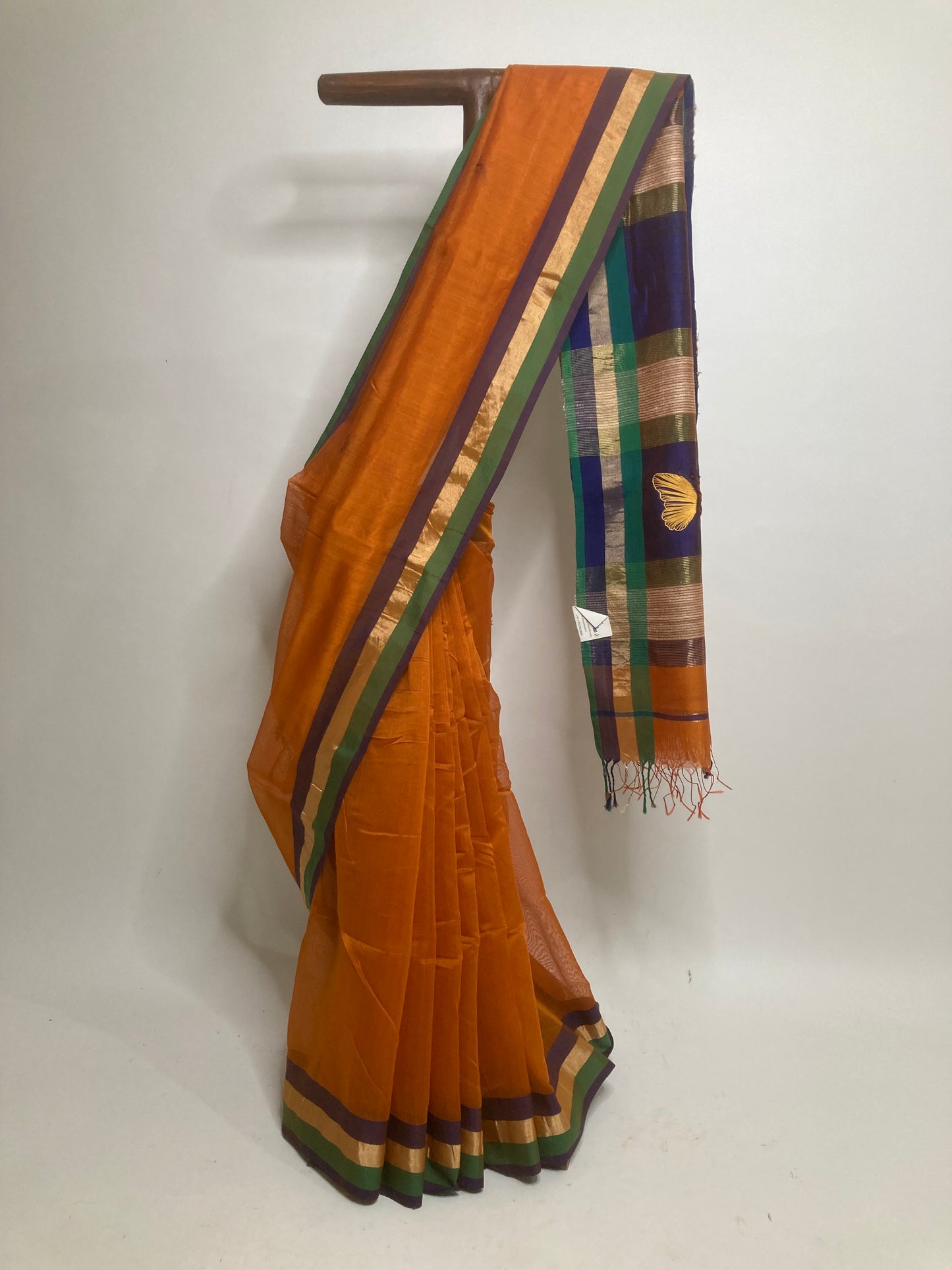 Tangerine Maheshwari Saree