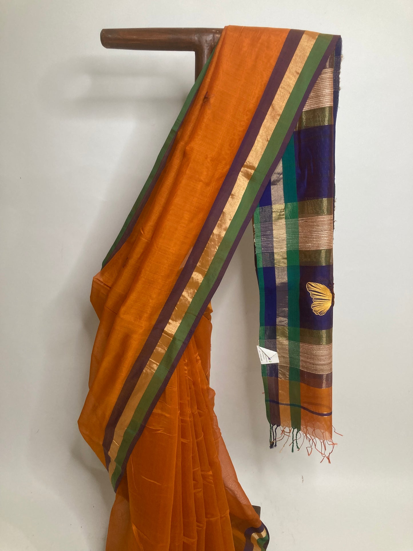 Tangerine Maheshwari Saree