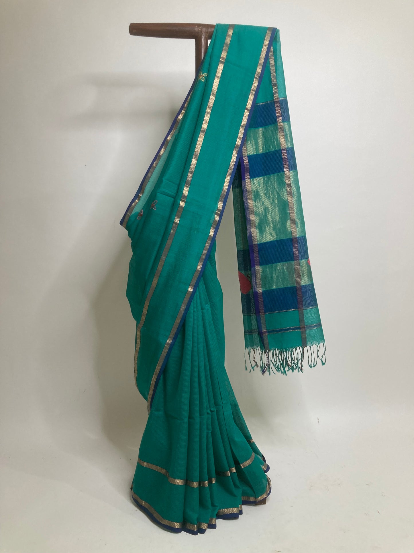 Jungle green Maheshwari saree