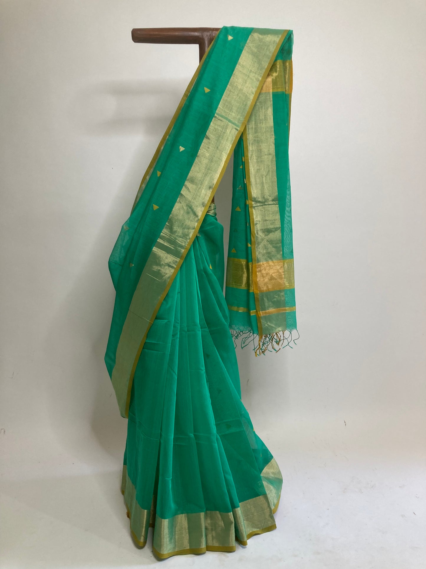 Seafoam Green Maheshwari Saree