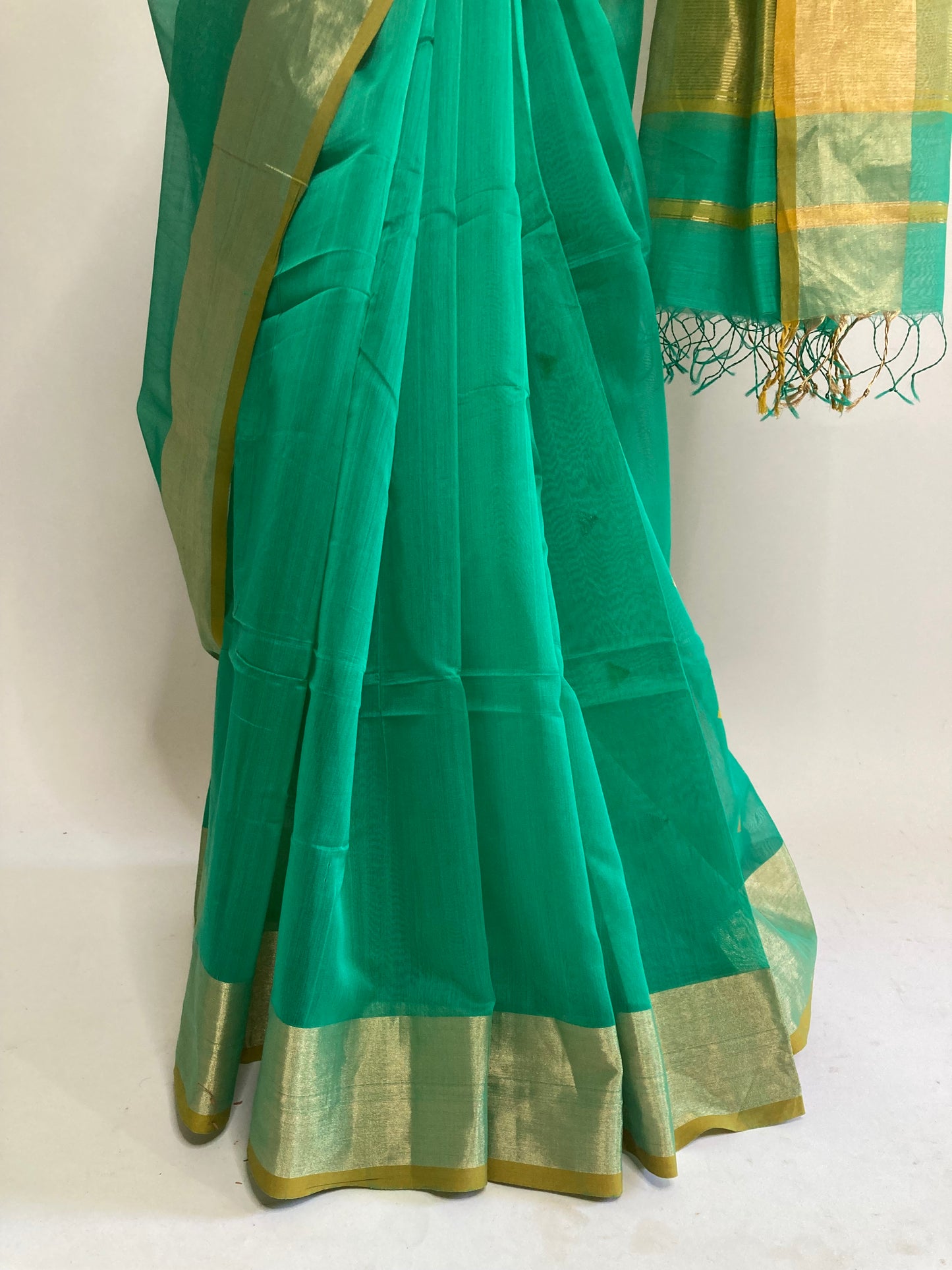 Seafoam Green Maheshwari Saree