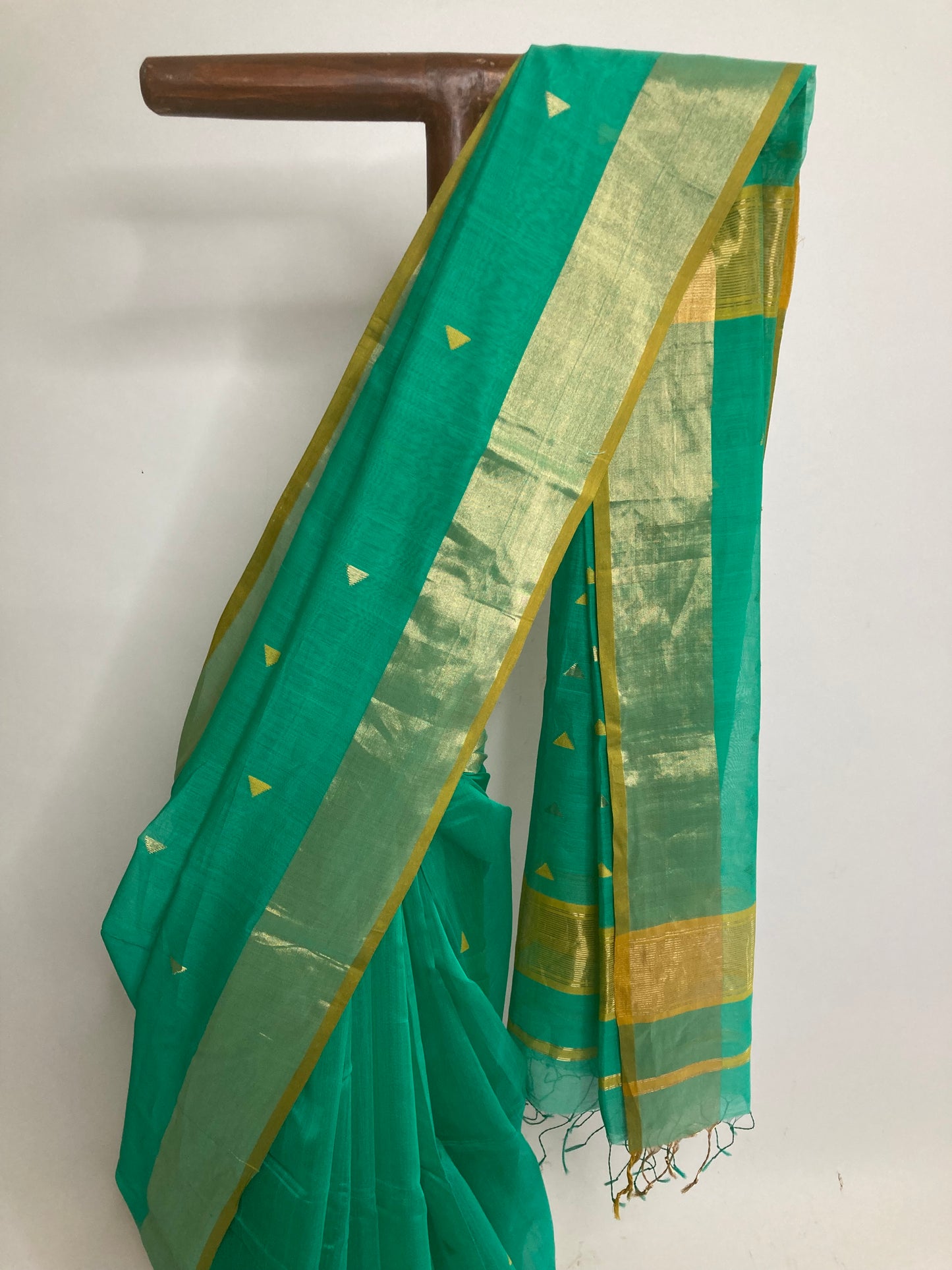 Seafoam Green Maheshwari Saree
