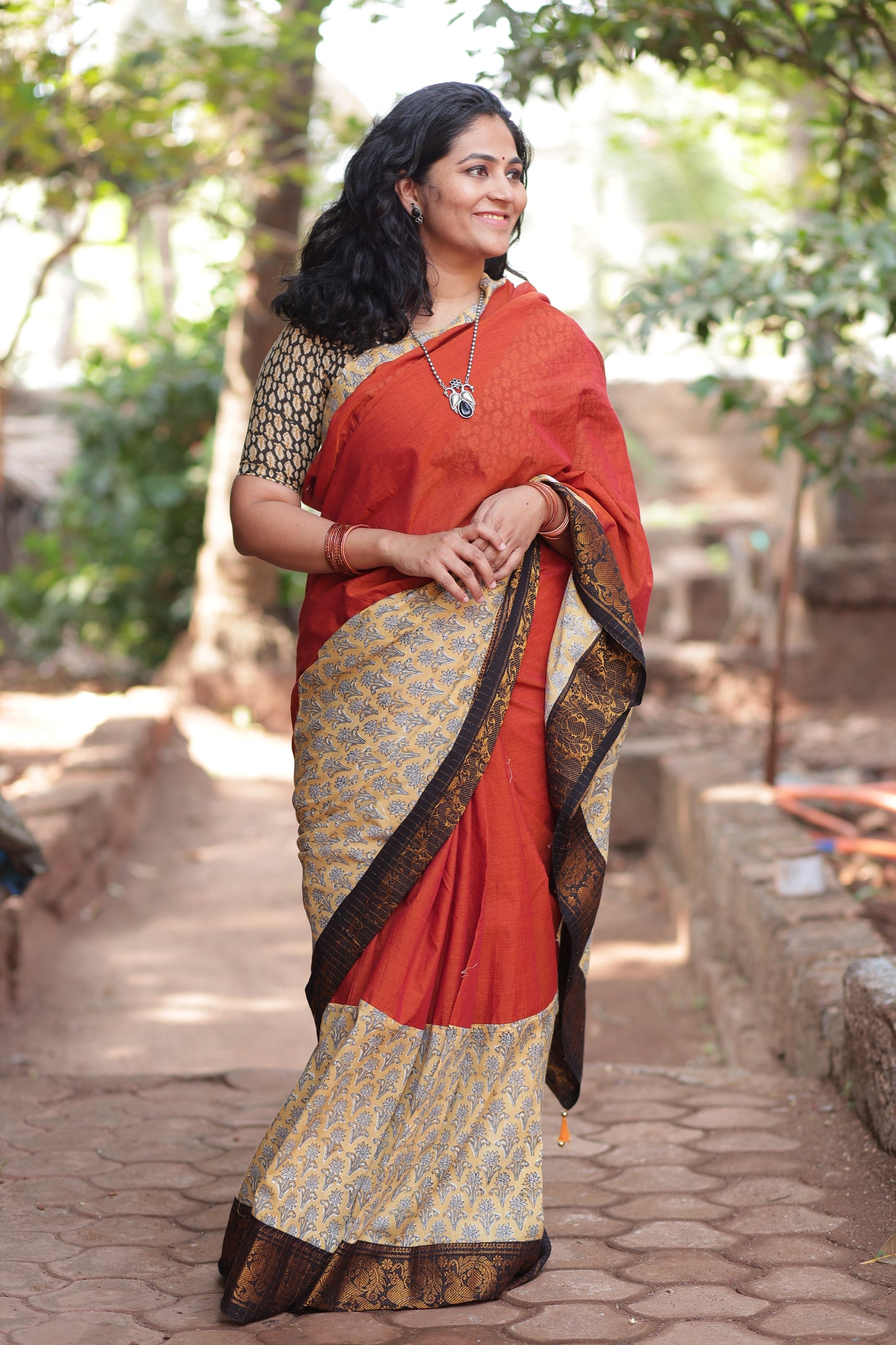 Dark Brown Maanto Concept Saree