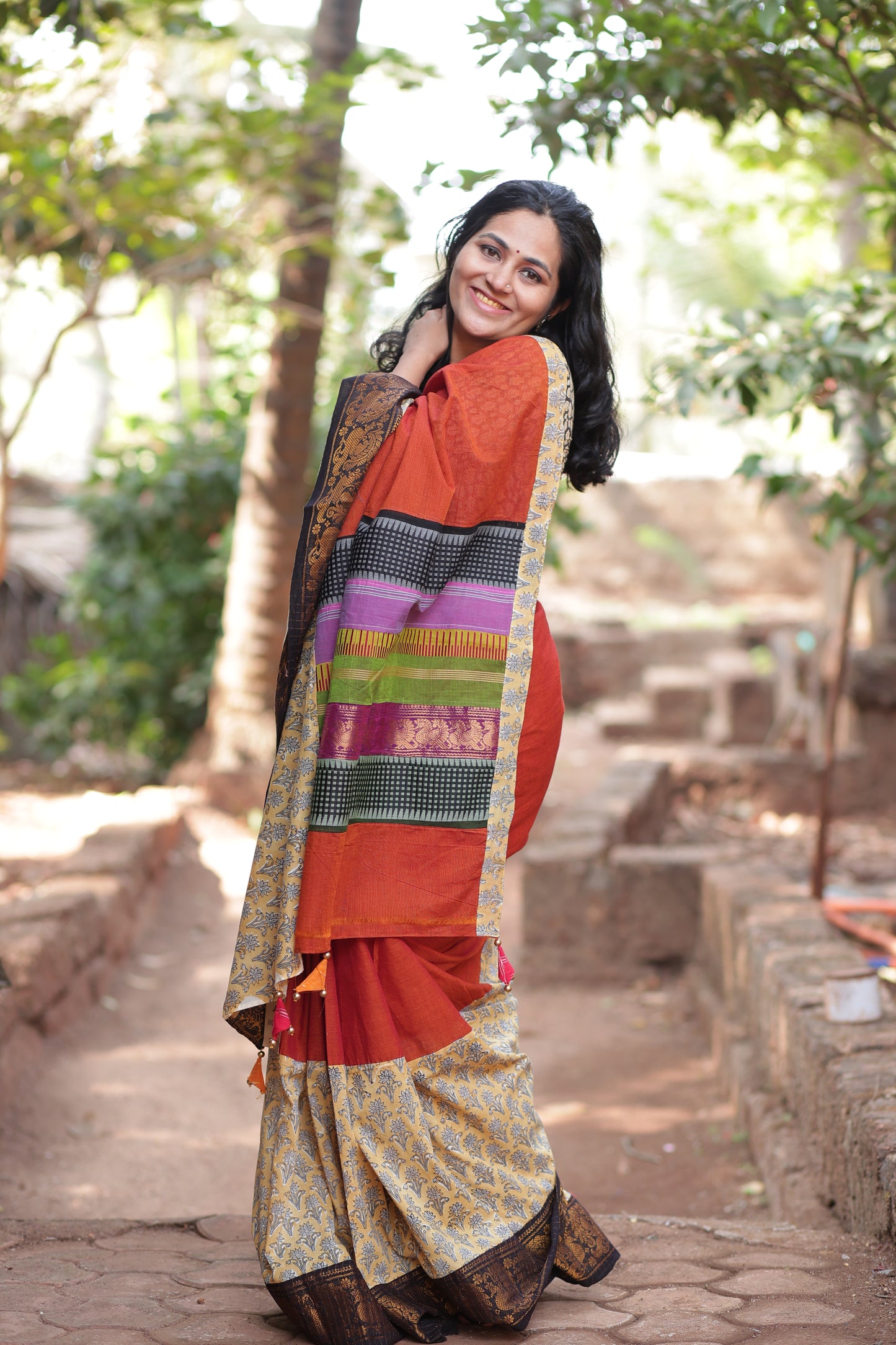 Dark Brown Maanto Concept Saree