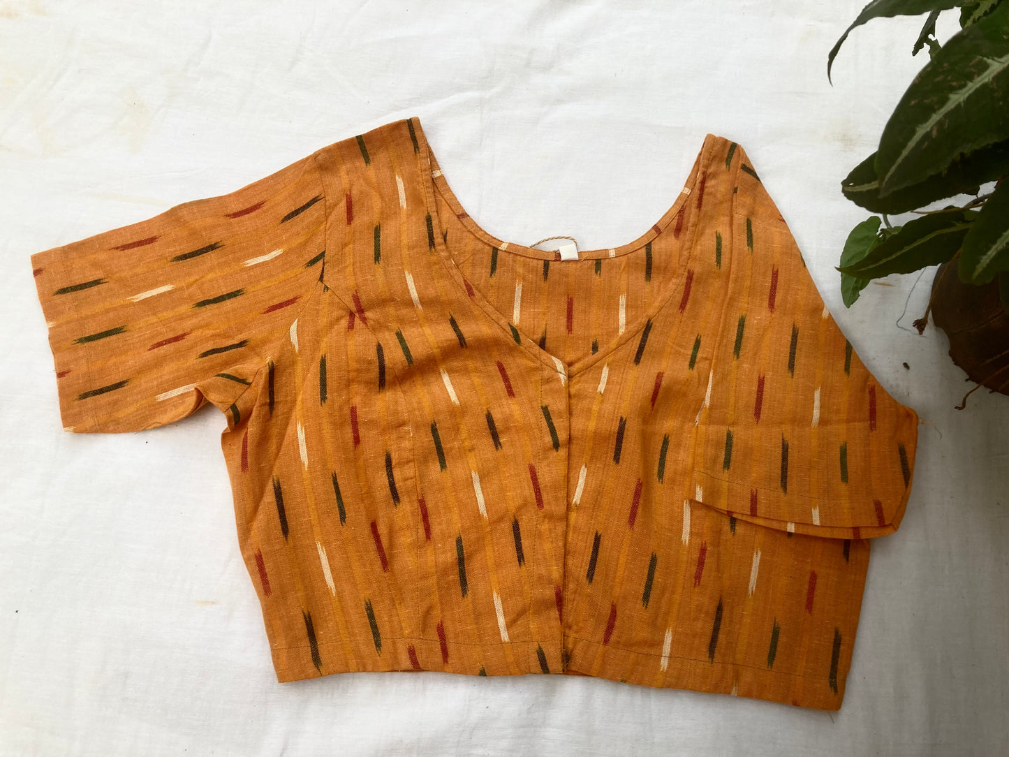 Turmeric Yellow Ikkat Blouse