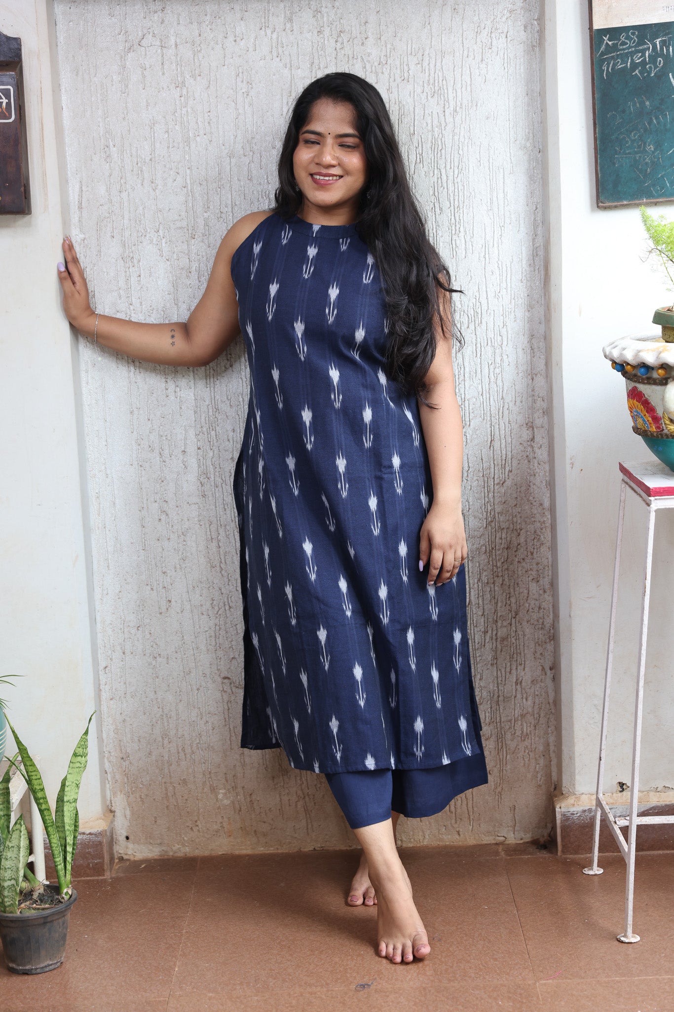 Neavy Blue Ikkat Co-Ord Set