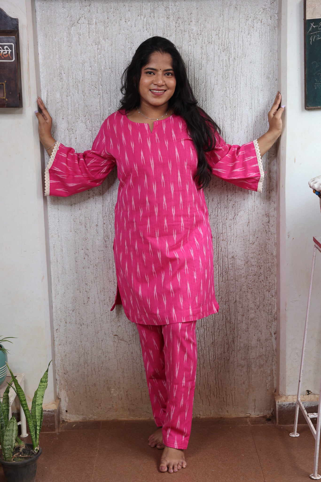 Pink Ikkat Co-Ord Set