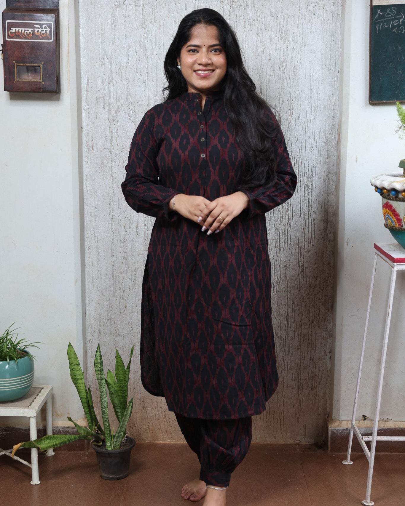 Black Ikkat Co-Ord Set
