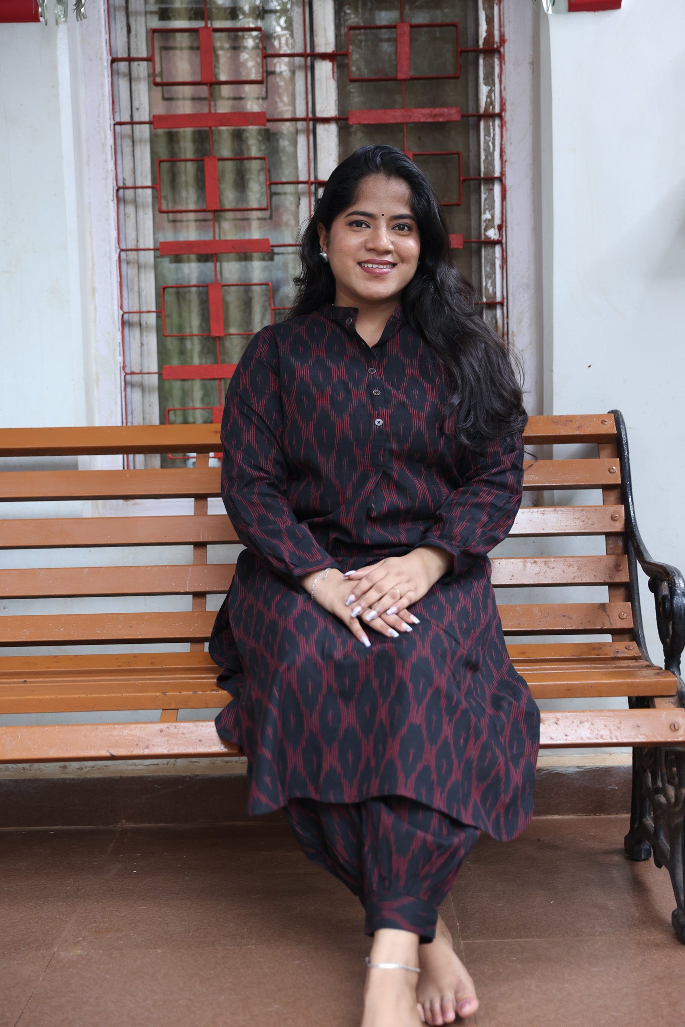 Black Ikkat Co-Ord Set