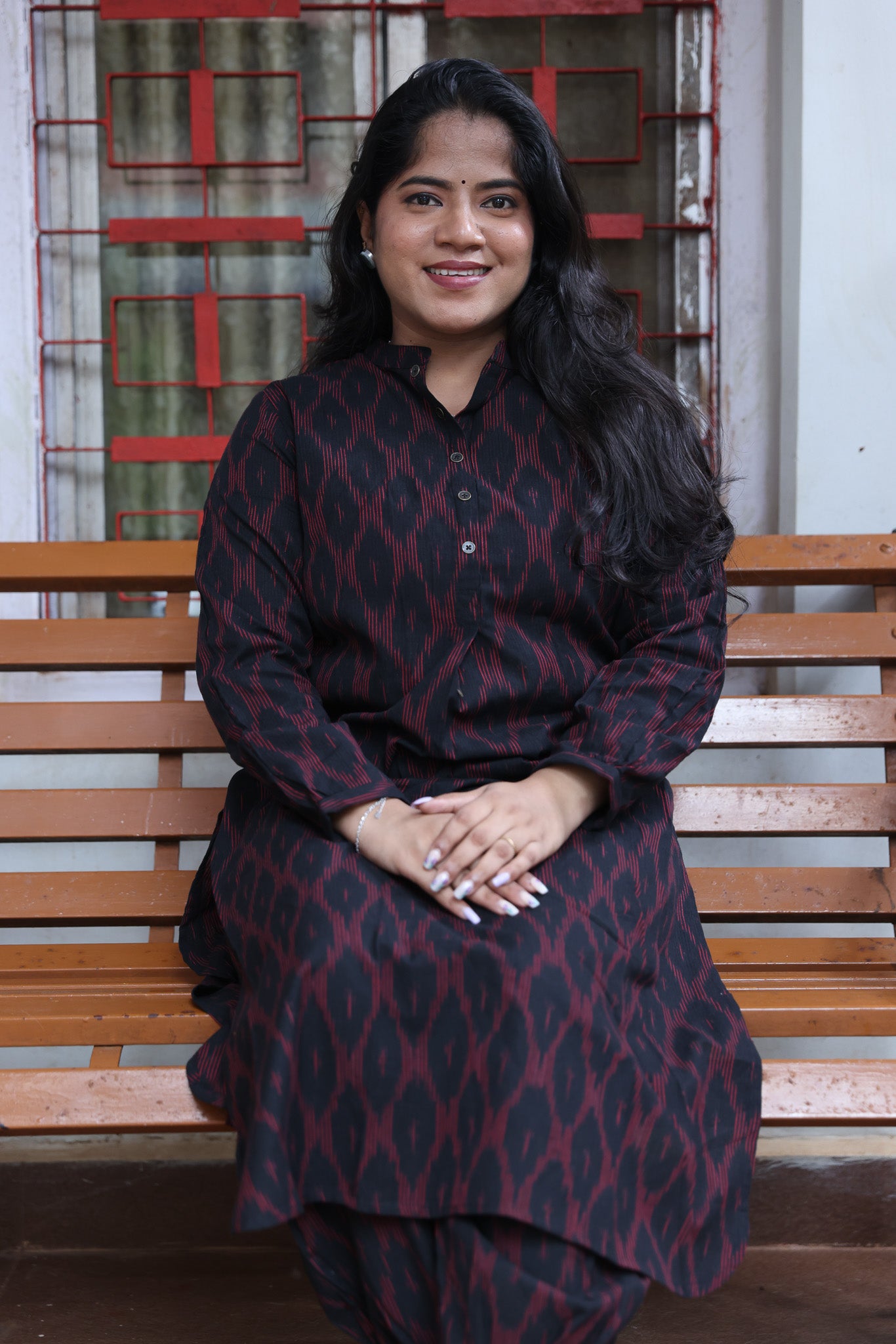 Black Ikkat Co-Ord Set
