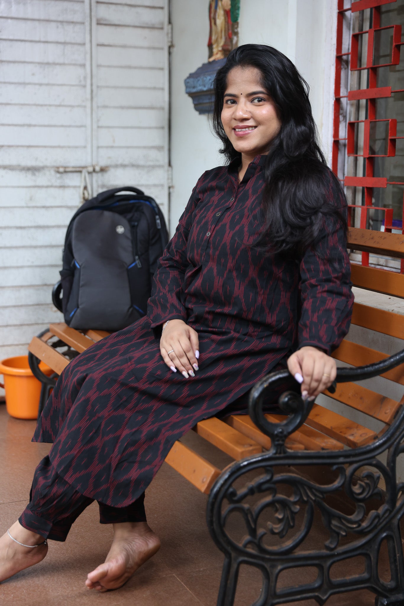 Black Ikkat Co-Ord Set