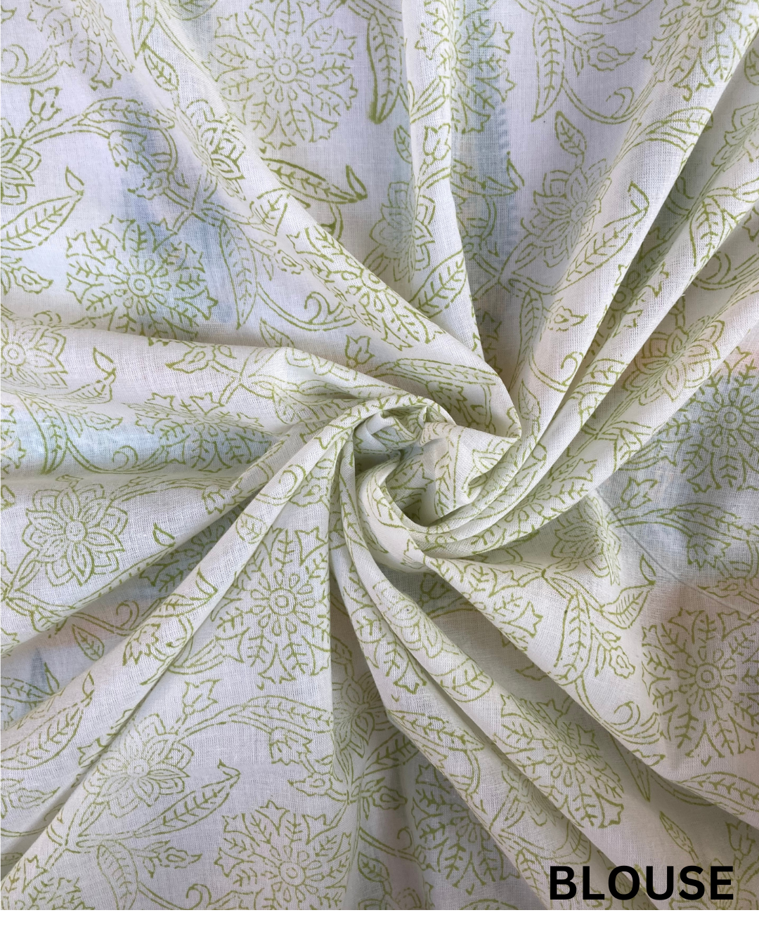 White Block Printed Saree