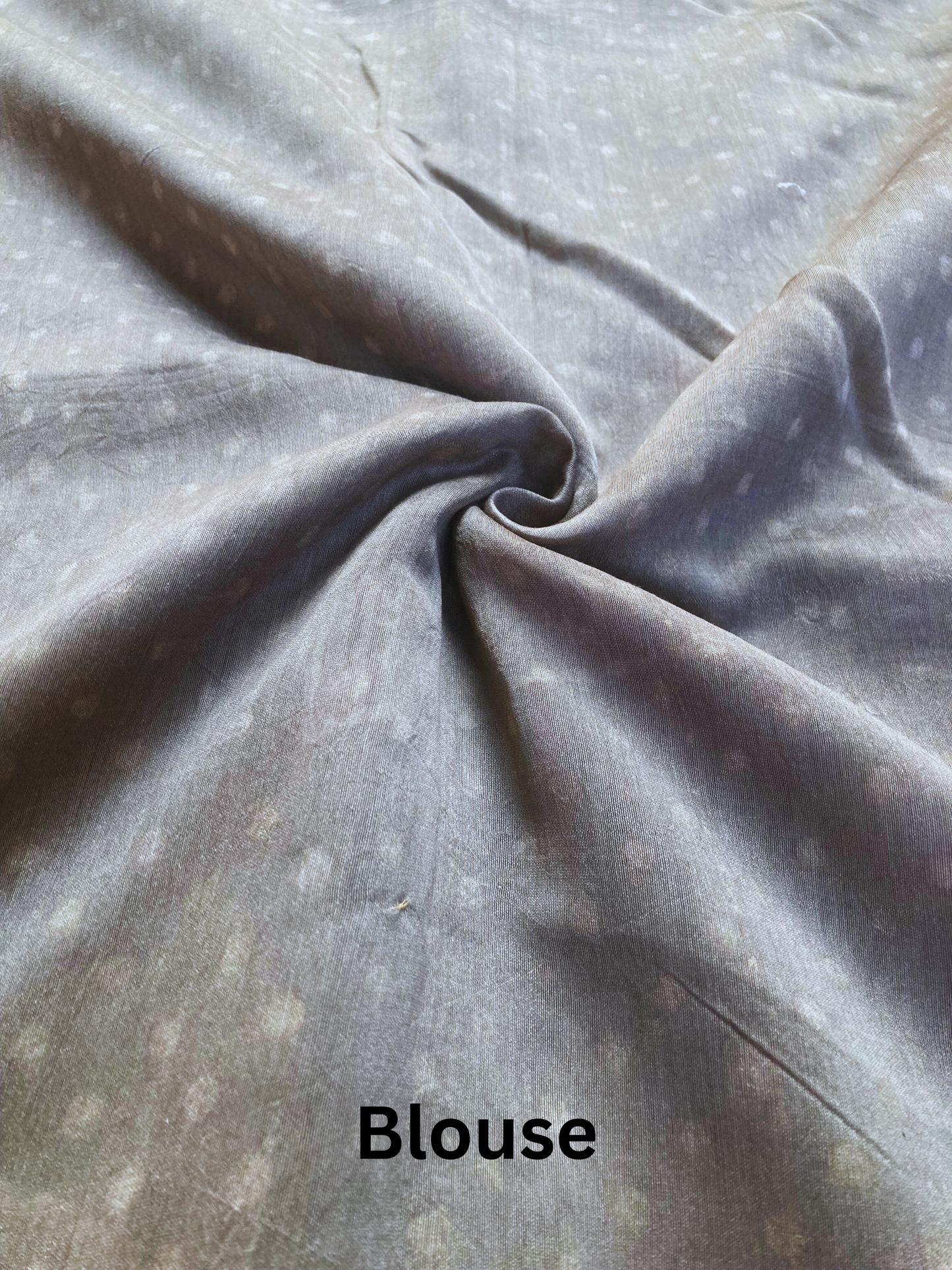 Fossil Block-Printed Chanderi Saree