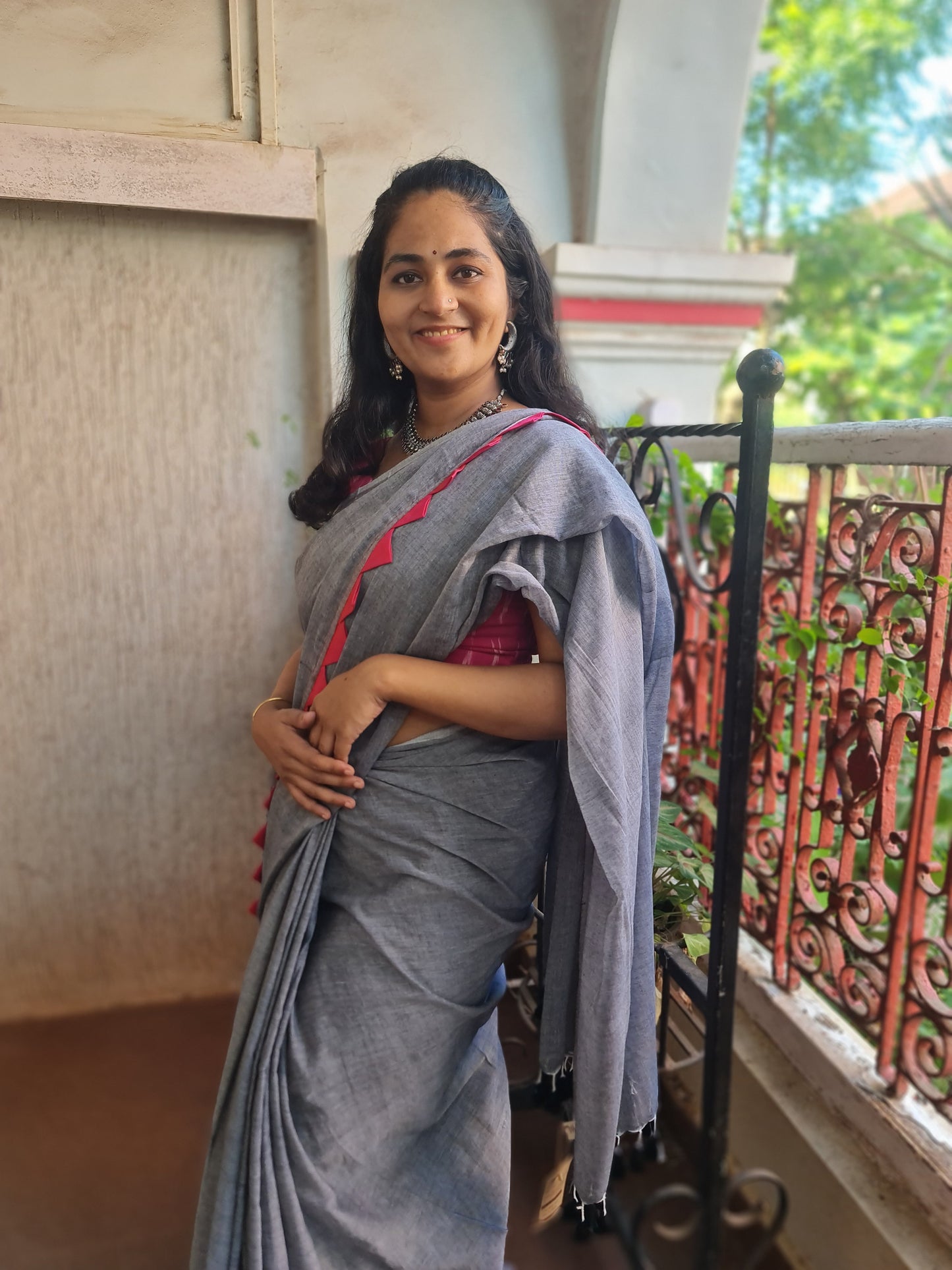 Cloud Grey Maanto Concept Saree
