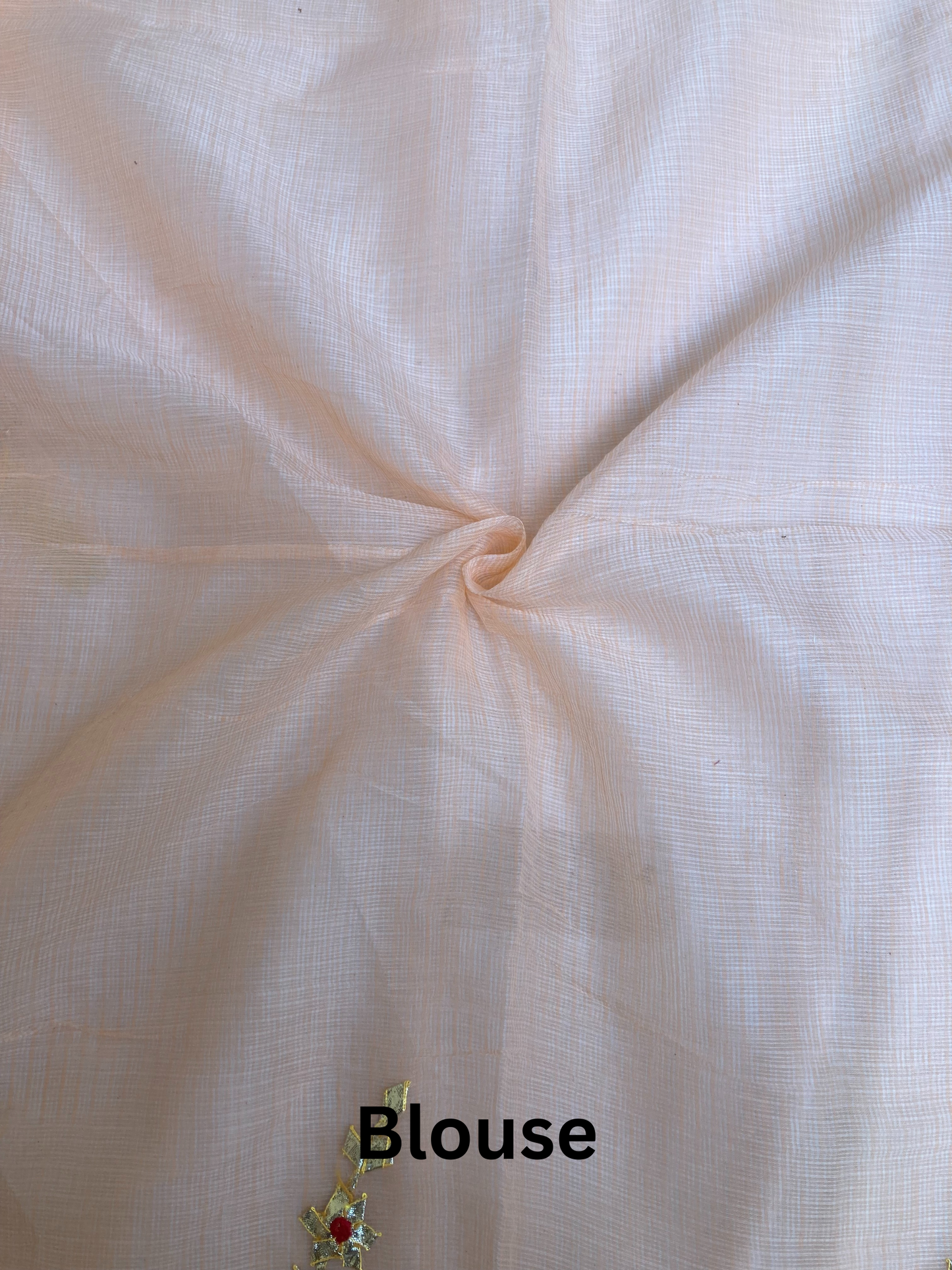 Peach Gotapatti Kota Doria Saree