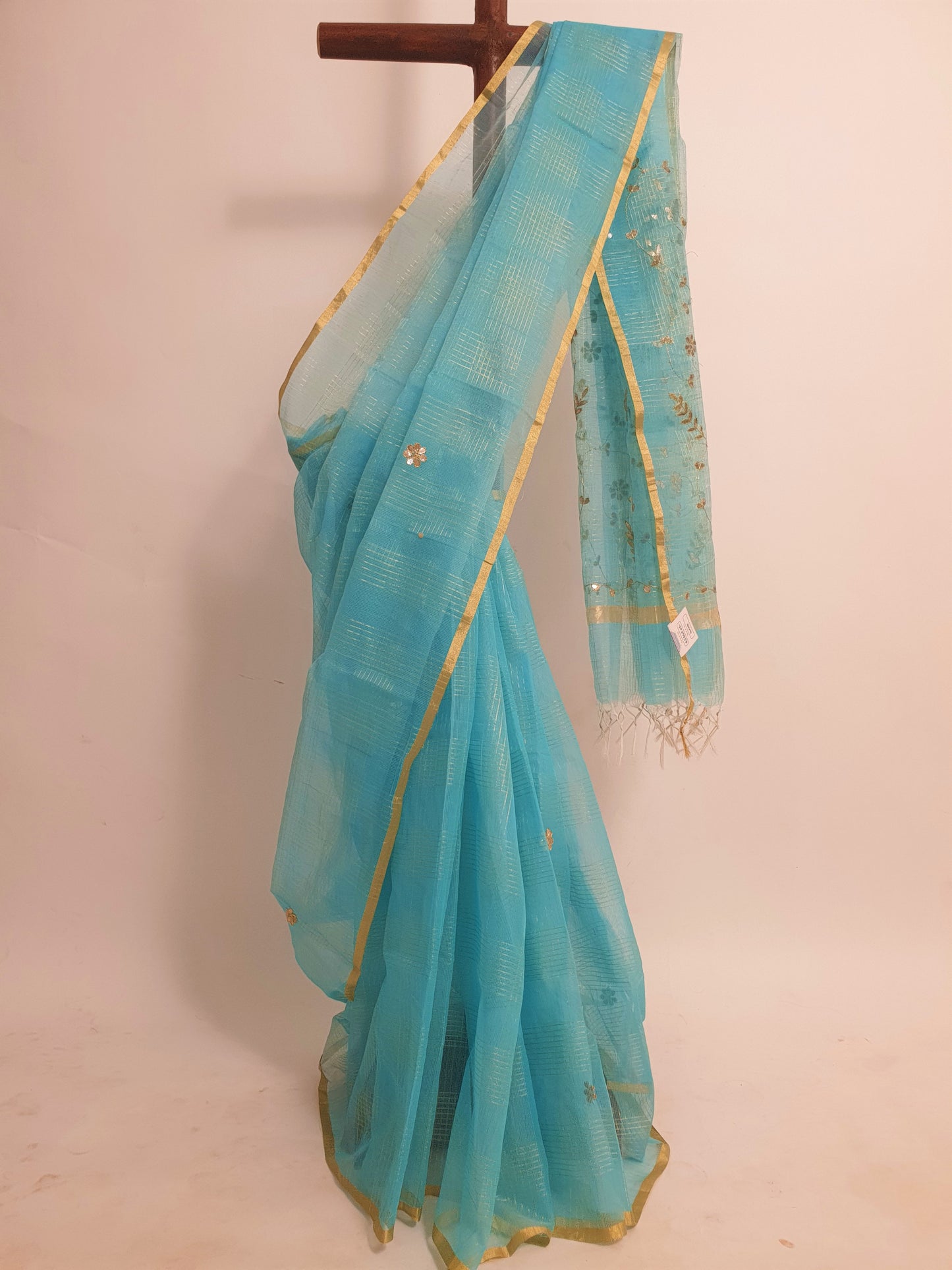Royal Blue Gotapatti Kota Doria Saree