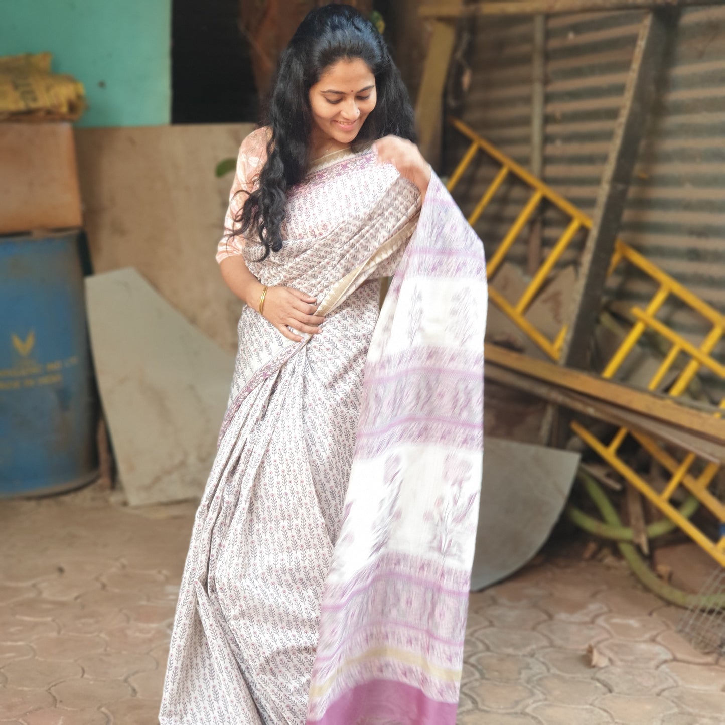 Coconut Sangneri Saree