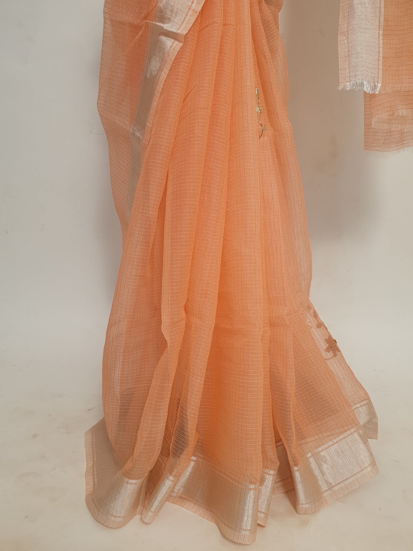 Tomato Gotapatti Kota Doria Saree