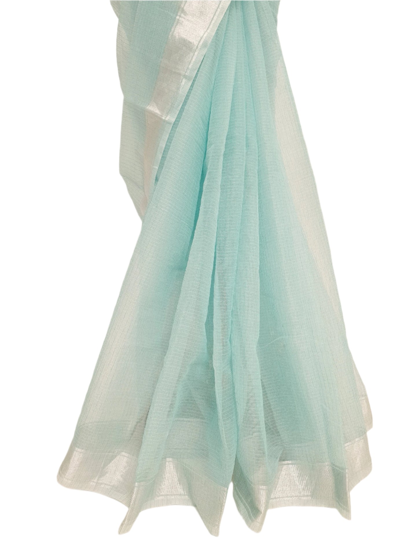 Aqua Blue Gotapatti Kota Doria Saree