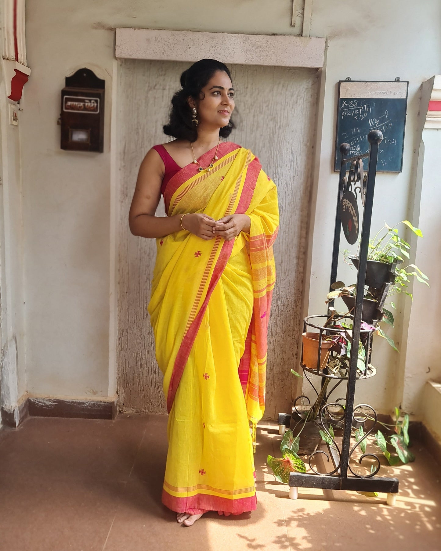 Amber Khadi Cotton Saree