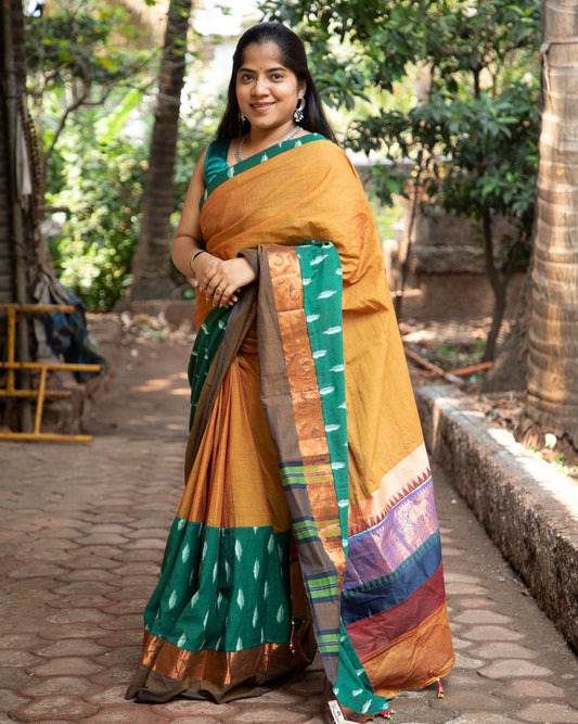 Dark Green Maanto Concept Saree