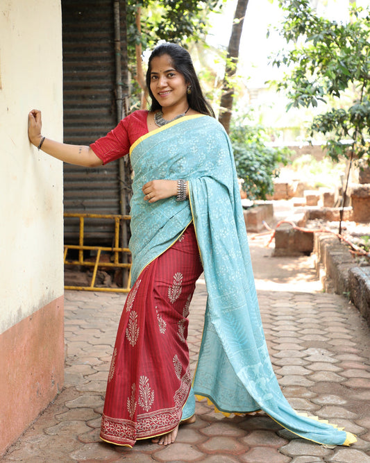 Maroon Maanto Concept Saree