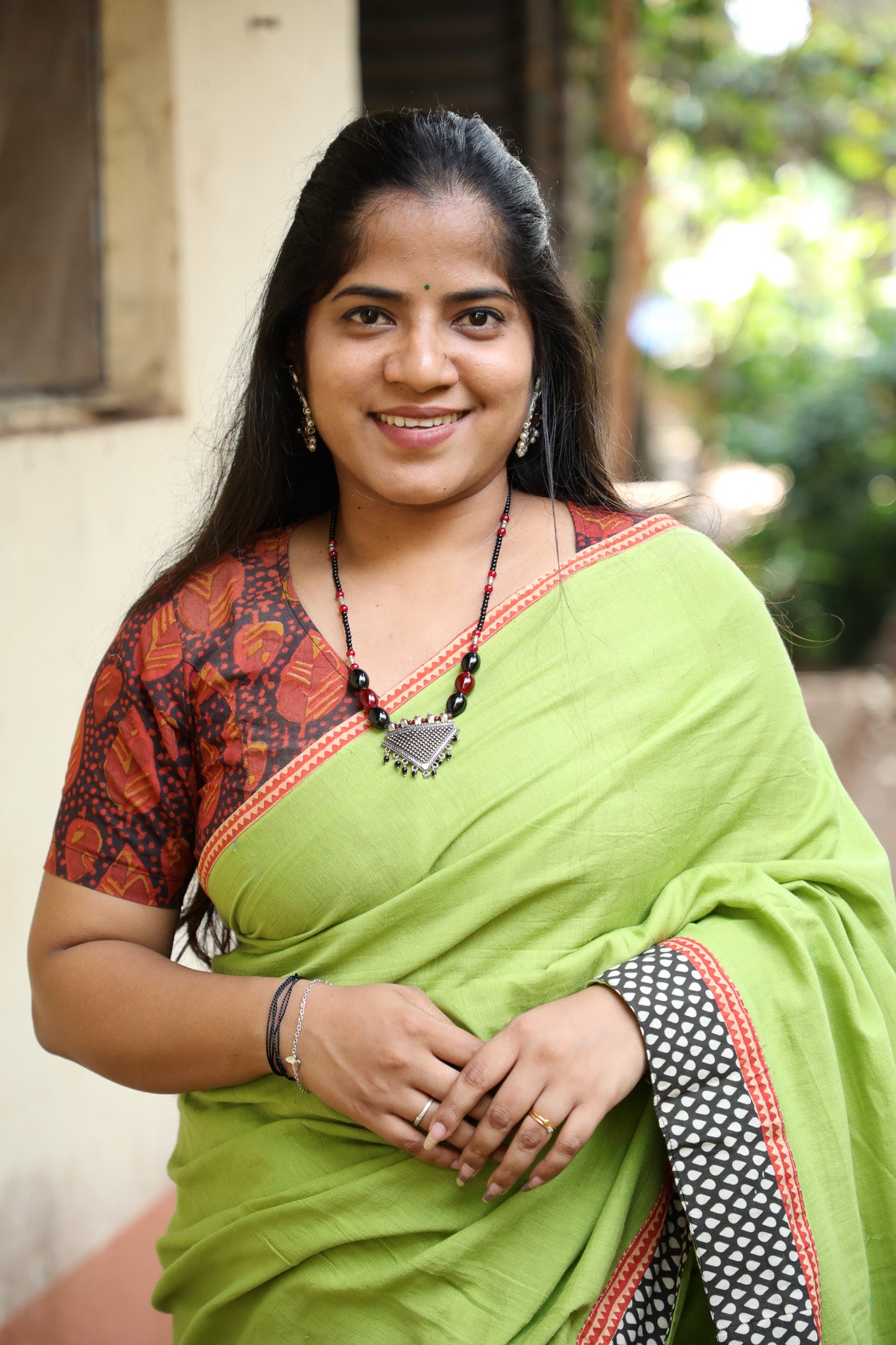 Light Green Maanto Concept Saree