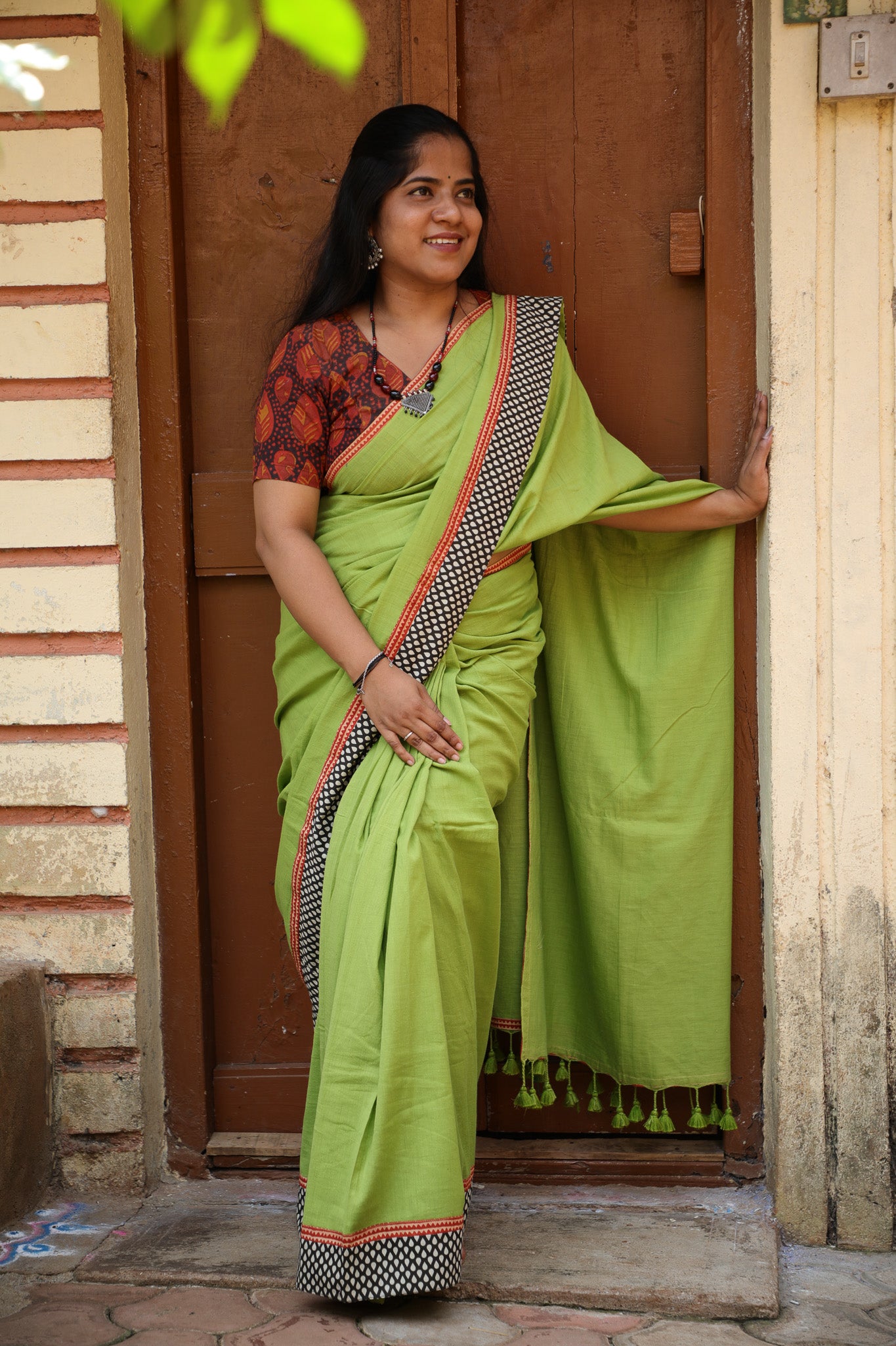 Light Green Maanto Concept Saree