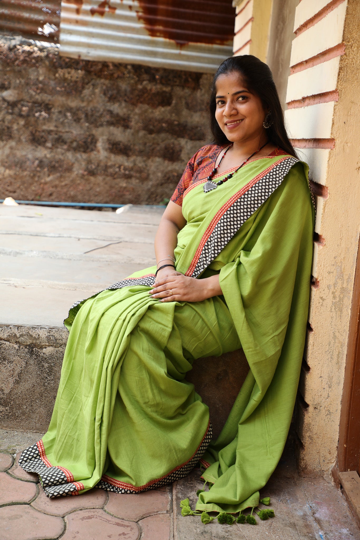Light Green Maanto Concept Saree