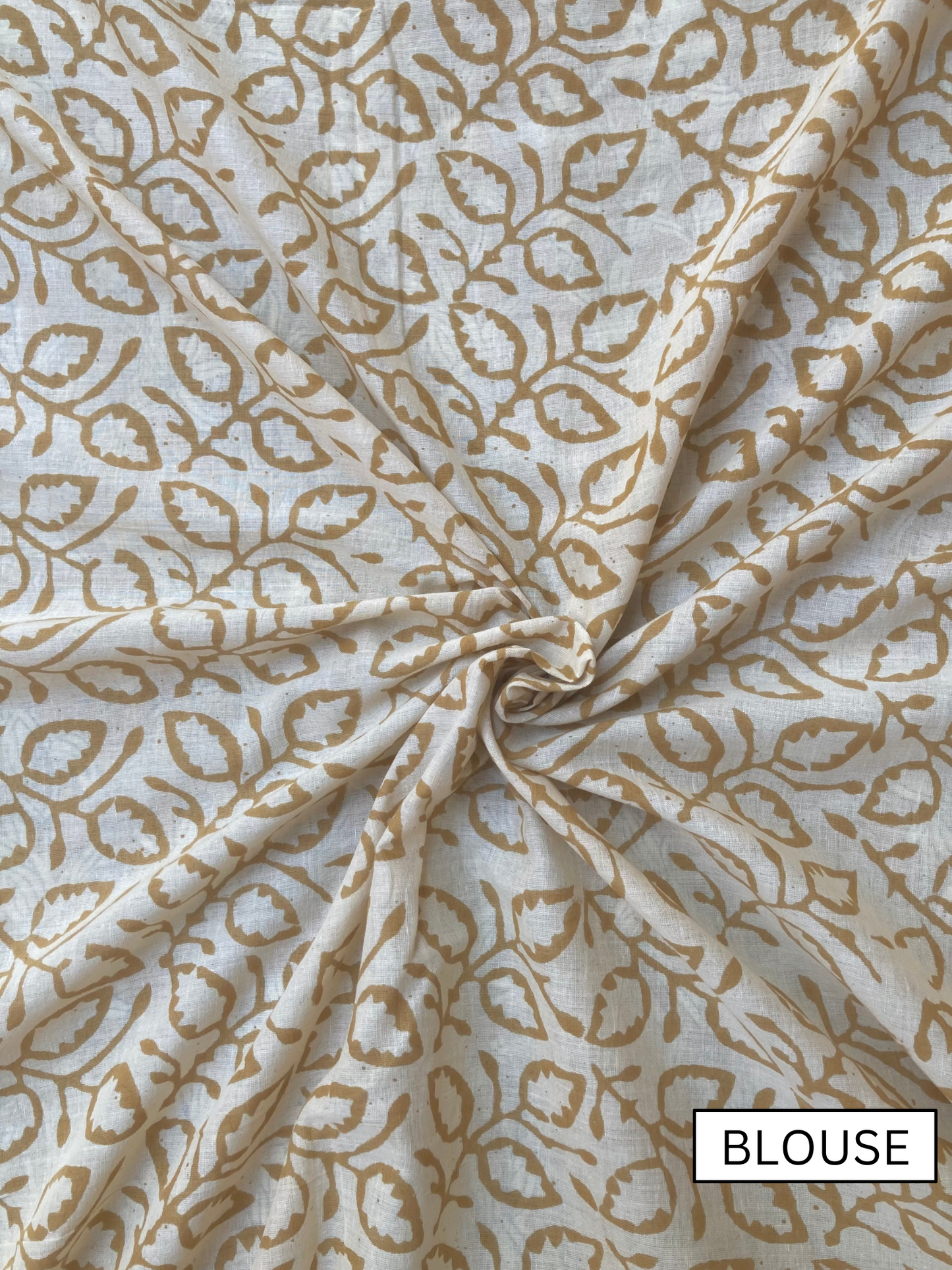 Goldenrod Block Printed Cotton Saree