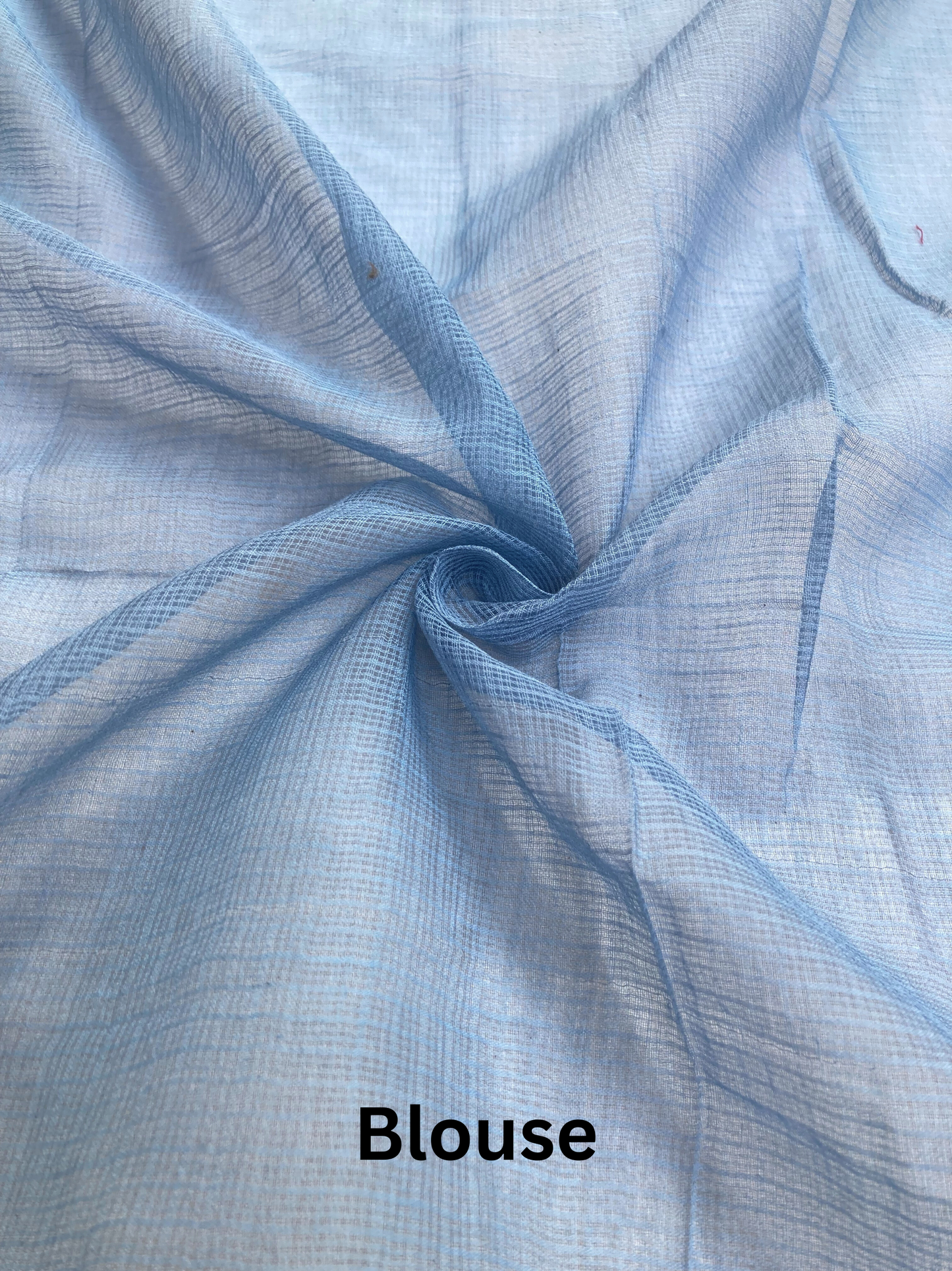Sky Blue Ombre-Dyed Kota Doria Saree