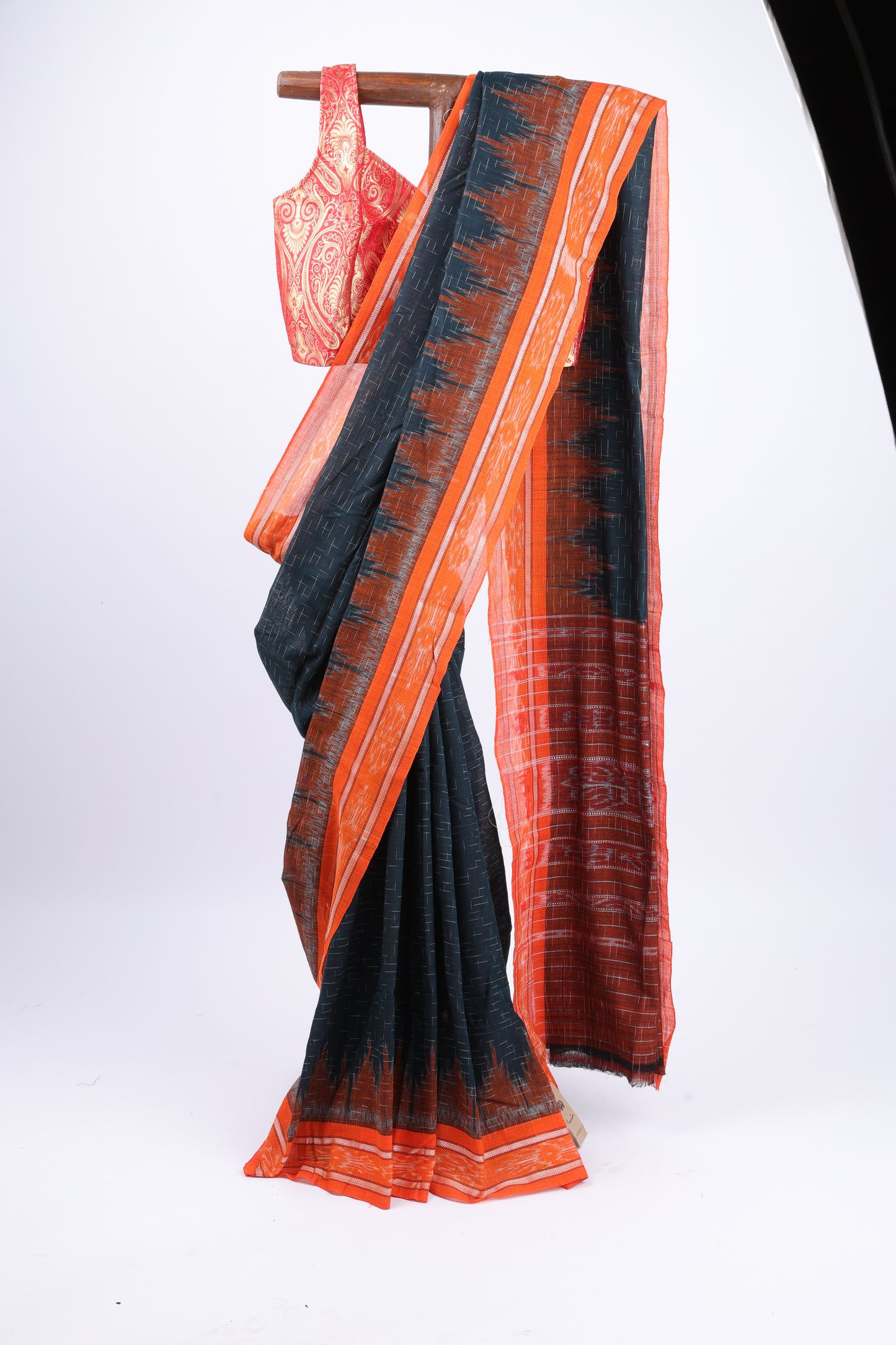 Dark Green Sambalpuri Ikkat Saree