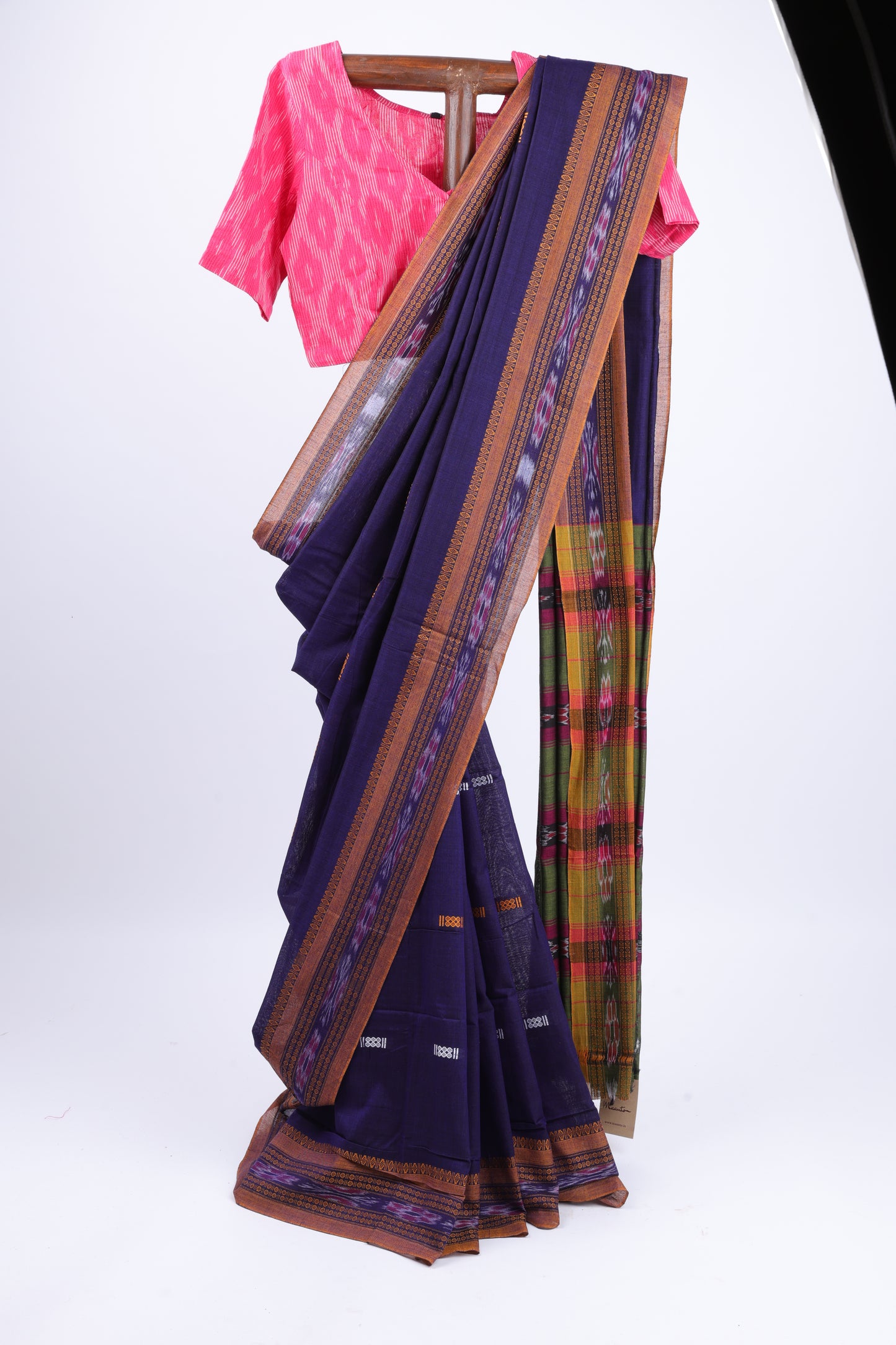 Oxford Blue Sambalpuri Ikkat Saree