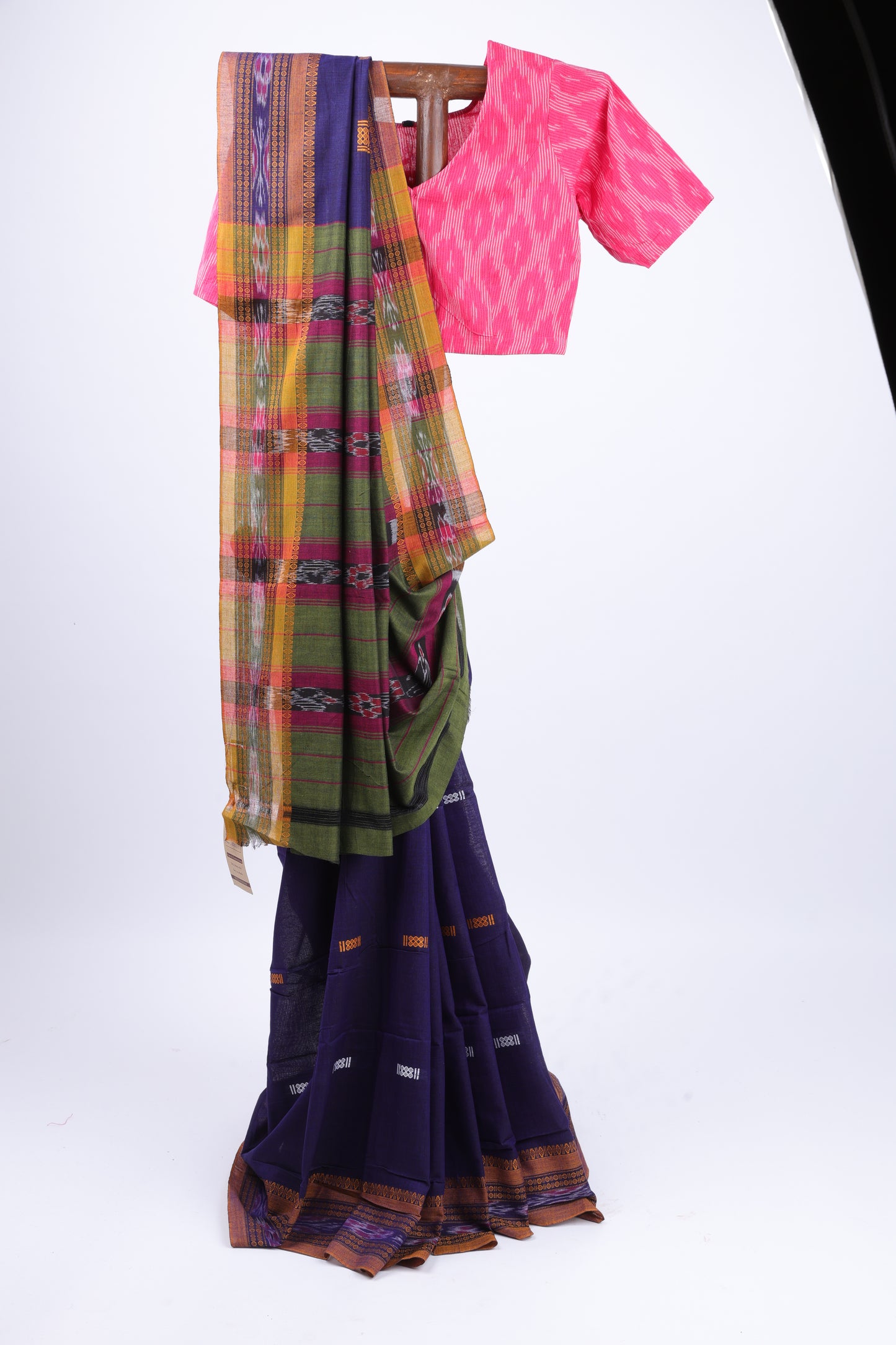 Oxford Blue Sambalpuri Ikkat Saree