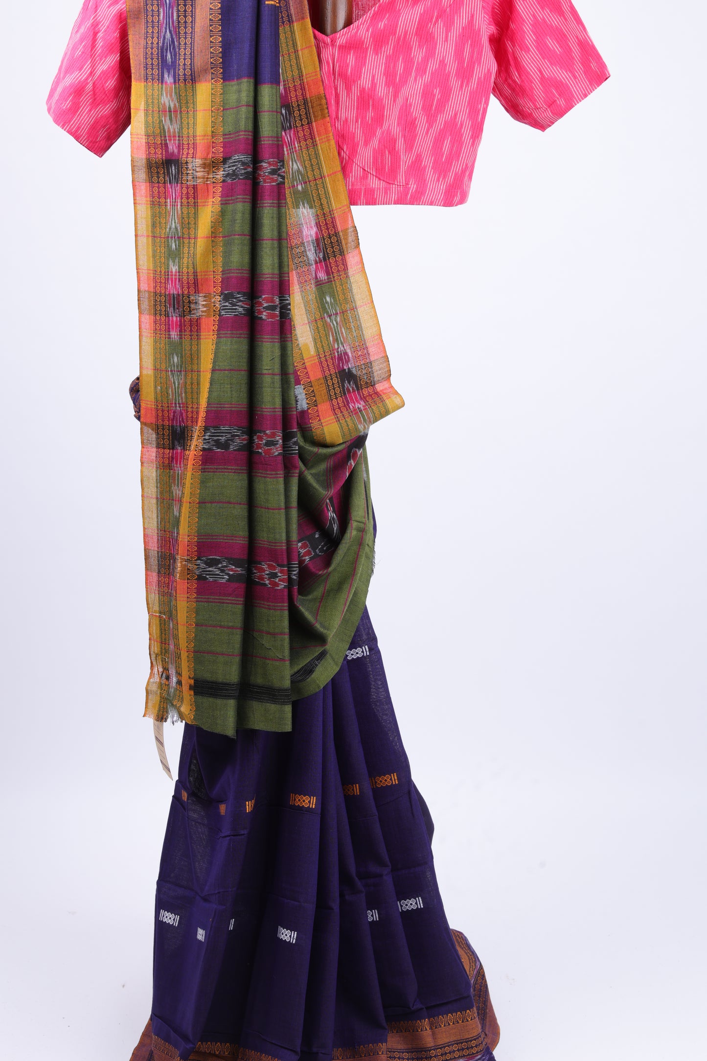 Oxford Blue Sambalpuri Ikkat Saree