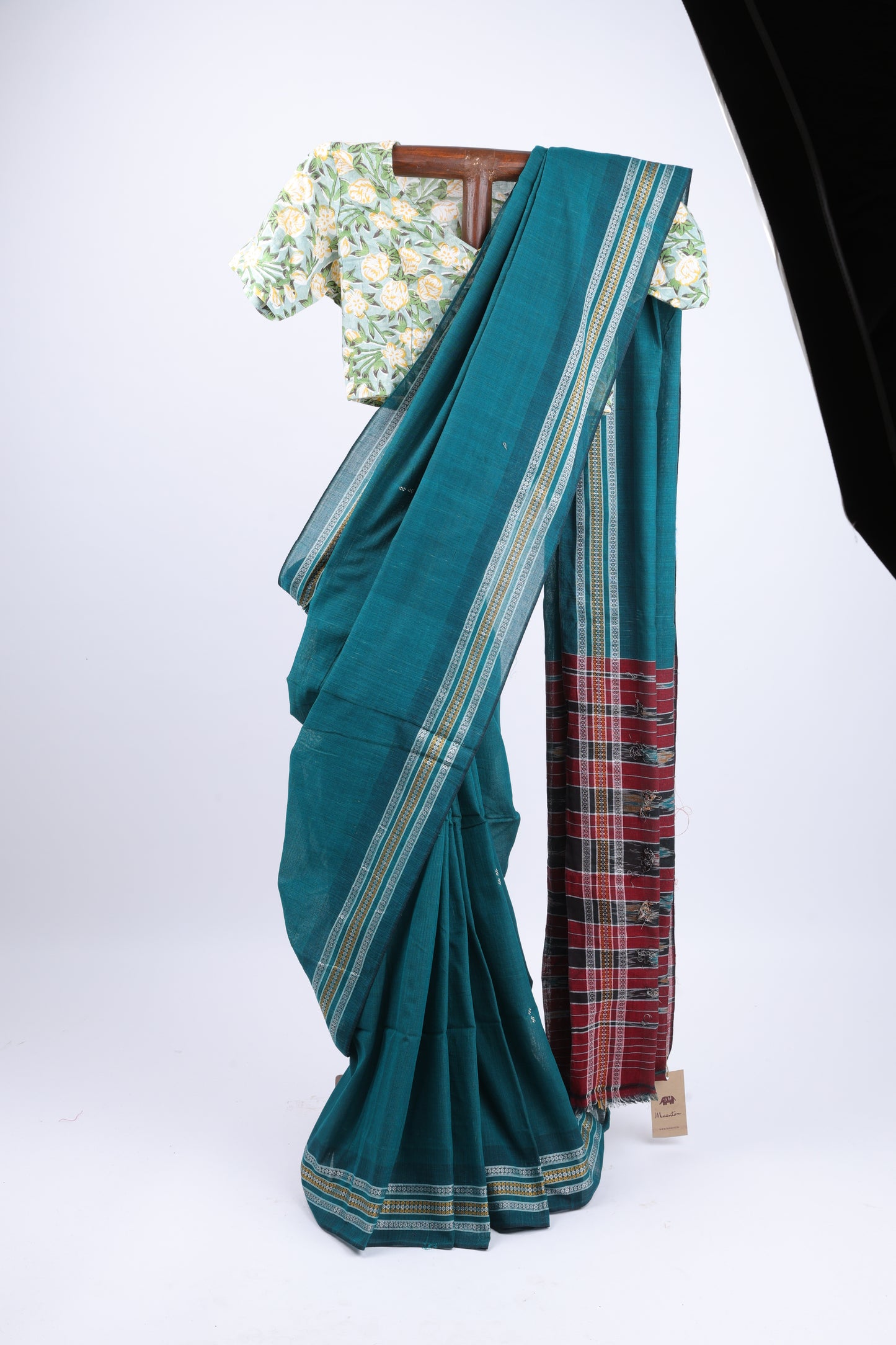 Shamrock Green Sambalpuri Ikkat Saree