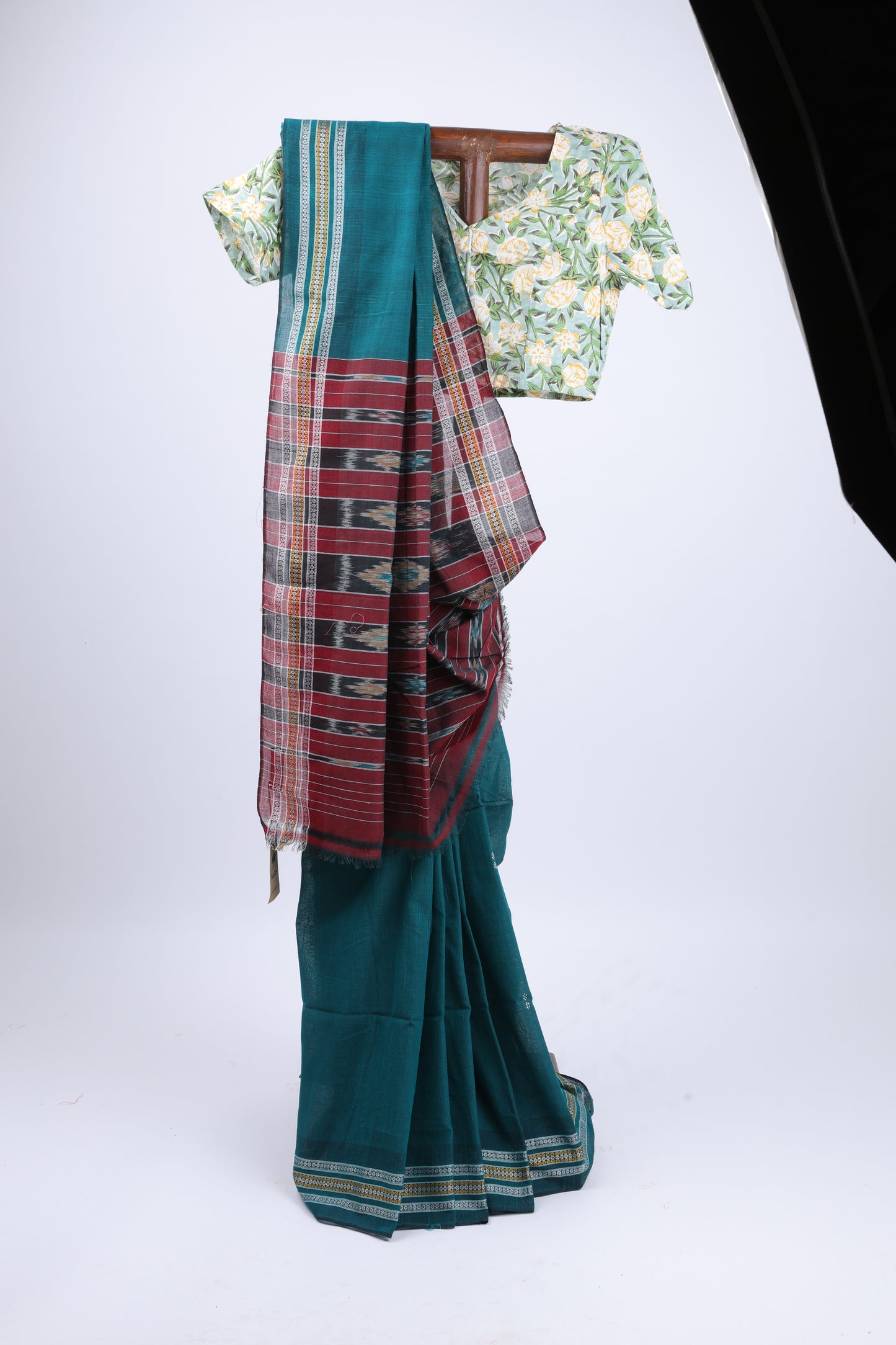 Shamrock Green Sambalpuri Ikkat Saree