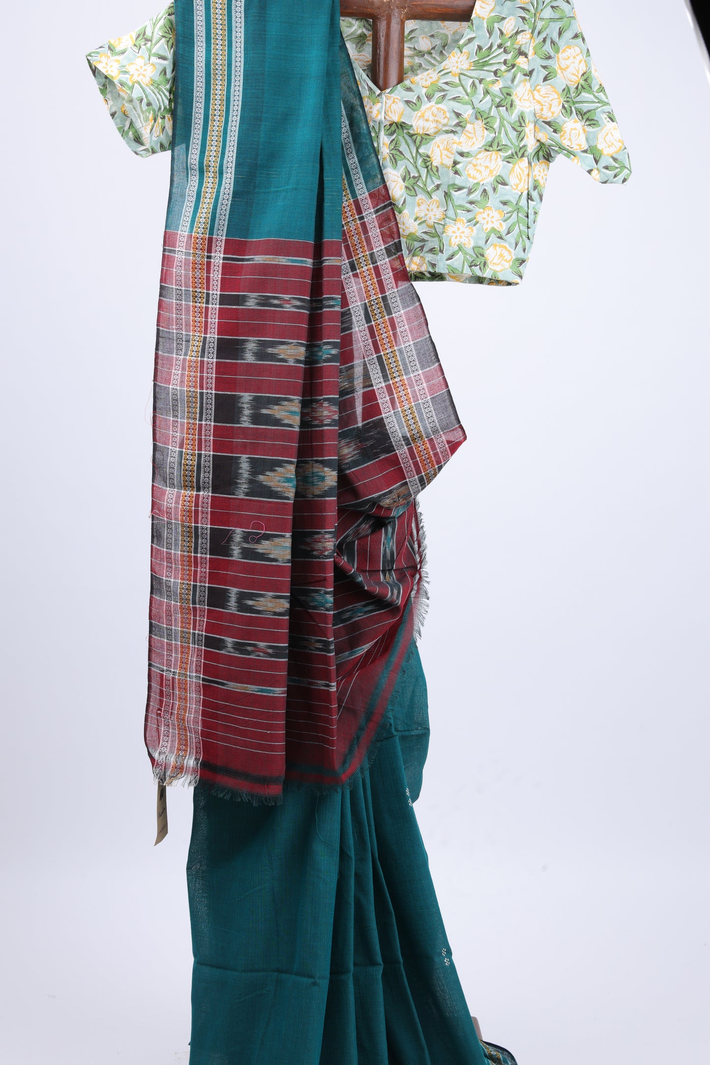 Shamrock Green Sambalpuri Ikkat Saree