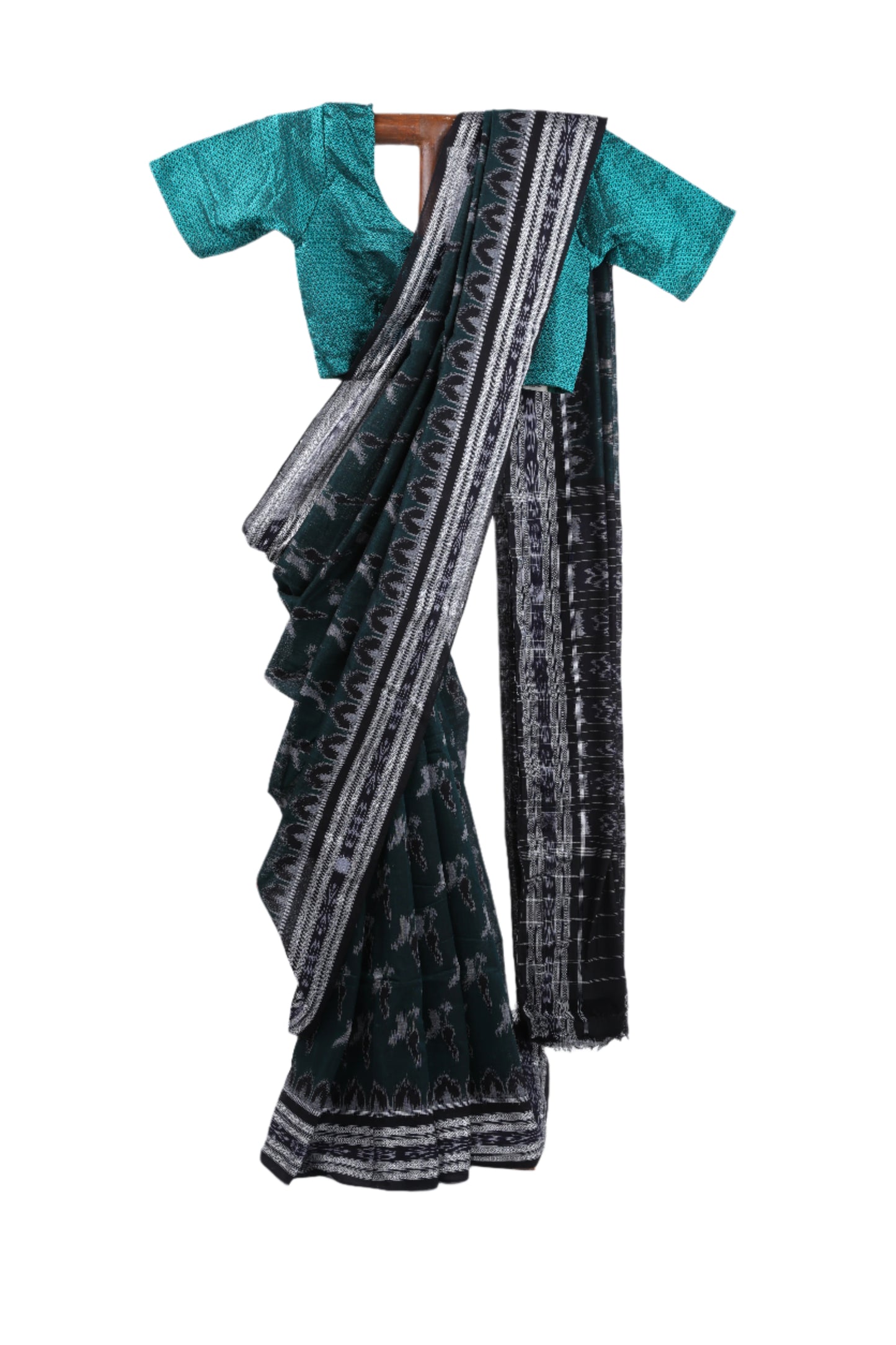Bottle Green  Sambalpuri Ikkat saree
