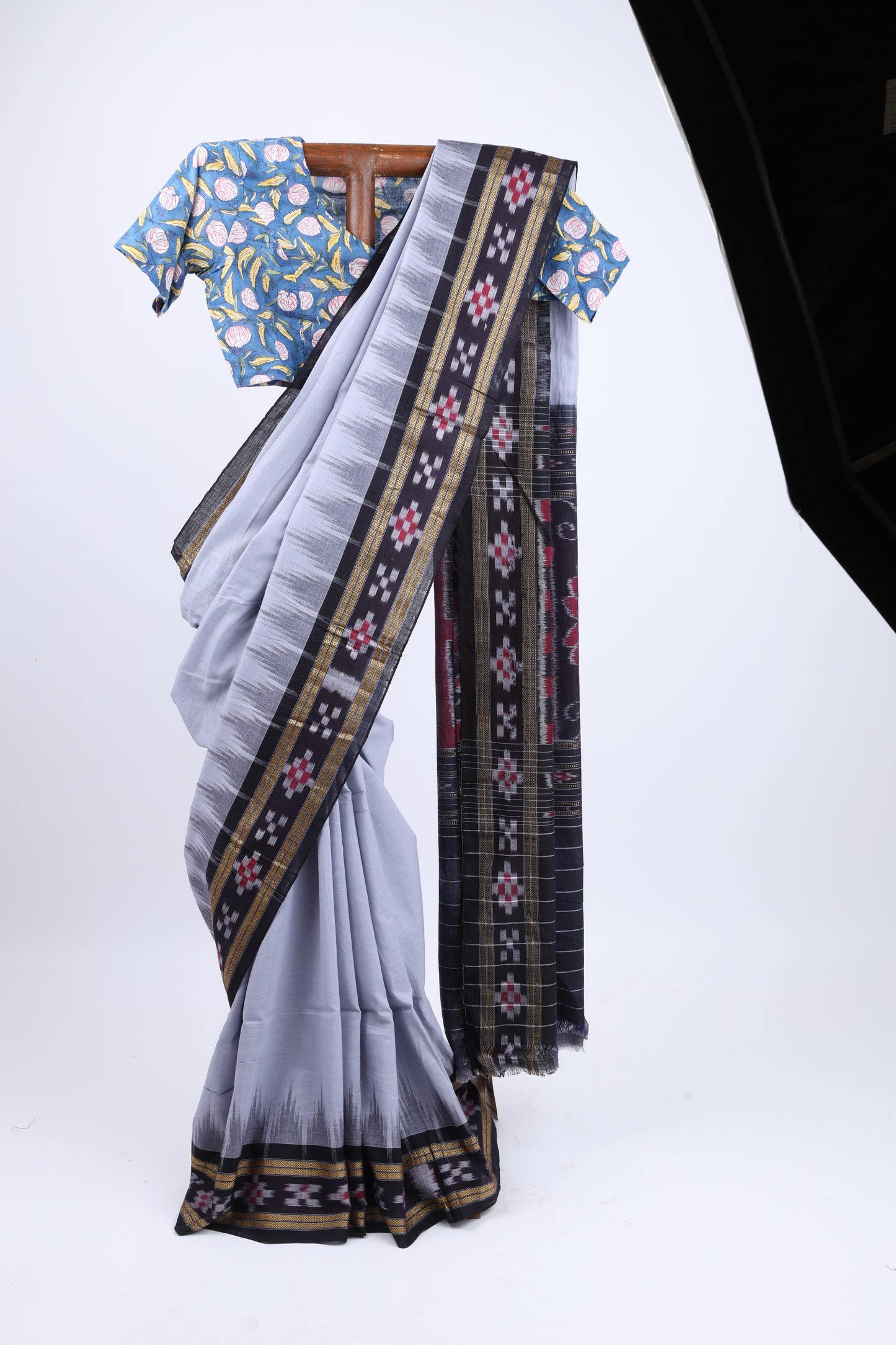 Gray sambalpuri Ikkat Saree