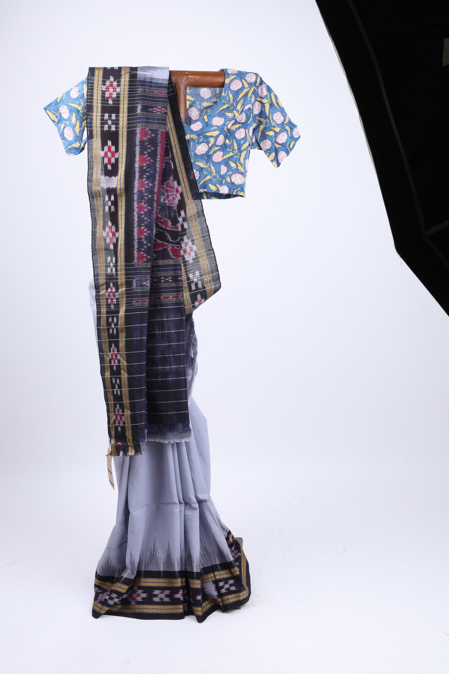 Gray sambalpuri Ikkat Saree