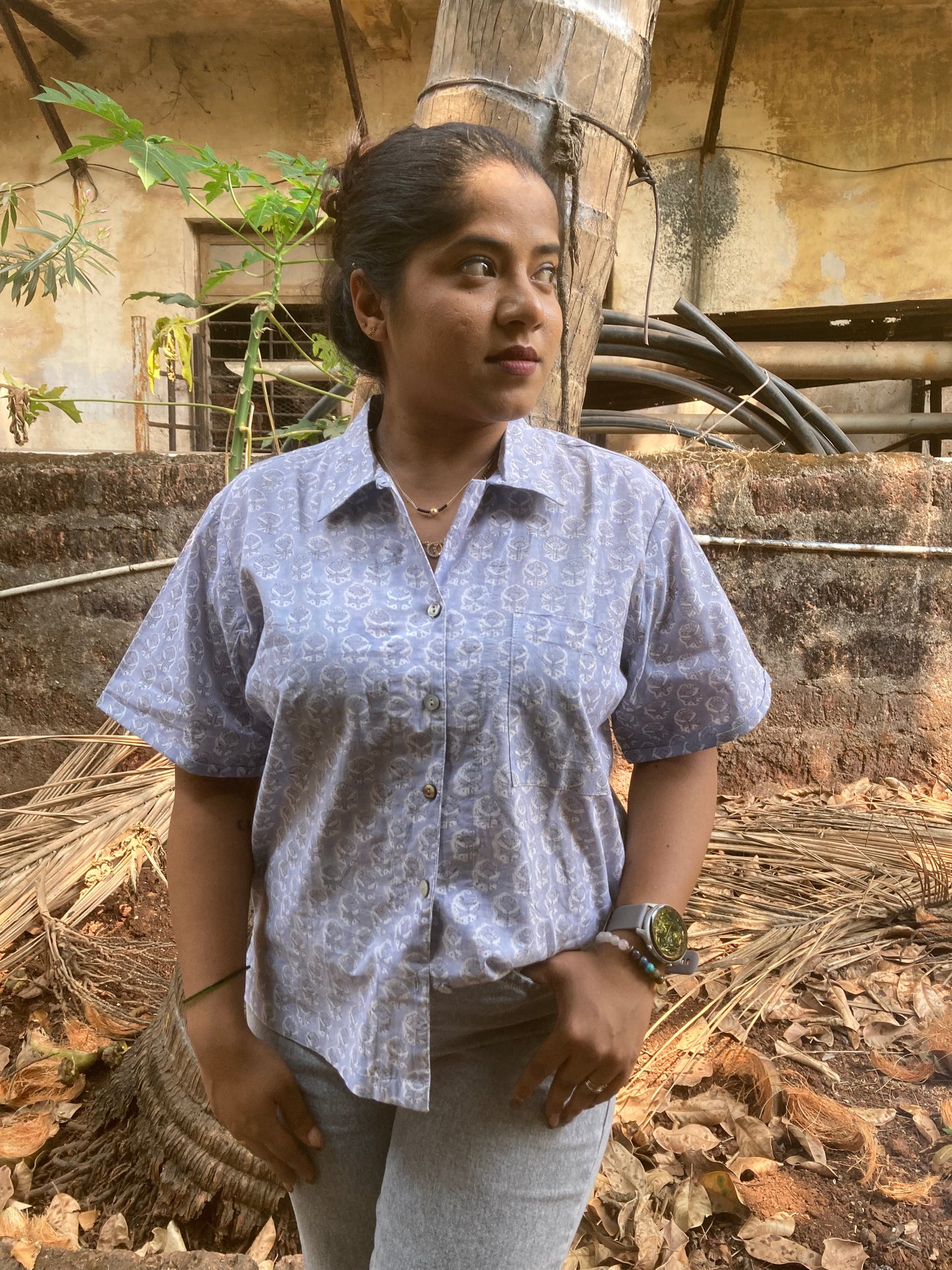 Light Purple Block Printed Shirt