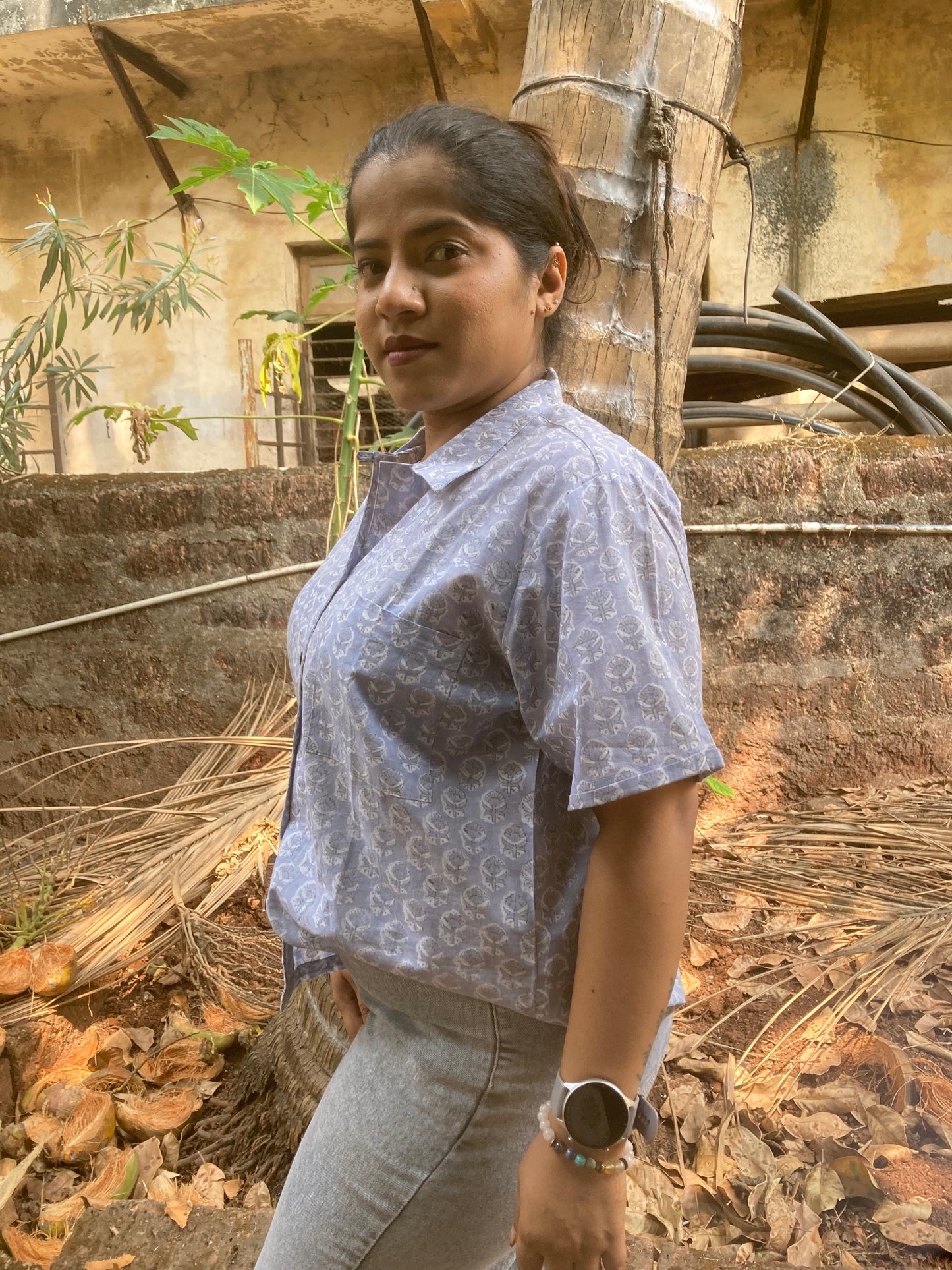 Light Purple Block Printed Shirt
