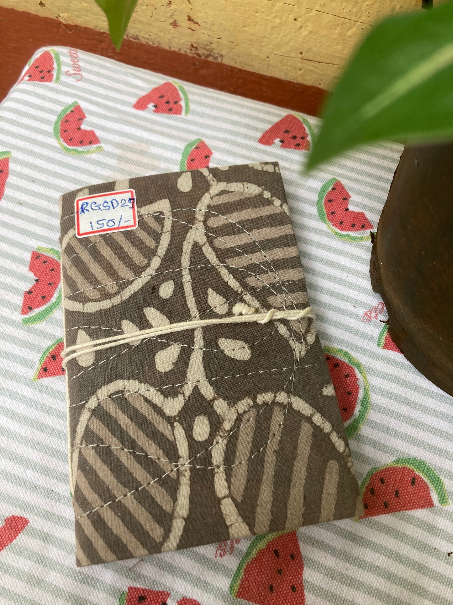 Cloud Gray Fabric-Covered Diary