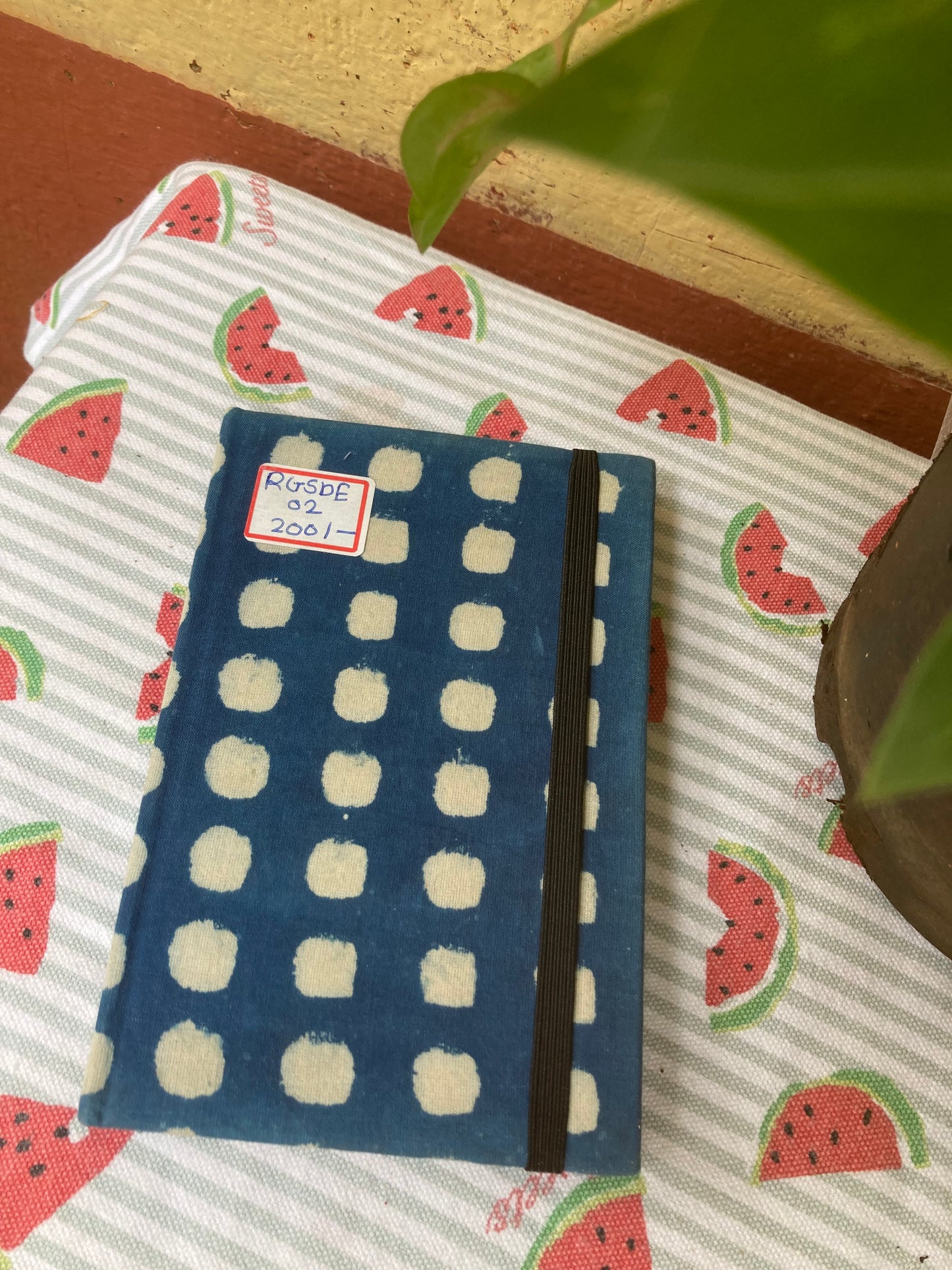Indigo Fabric Covered Diary