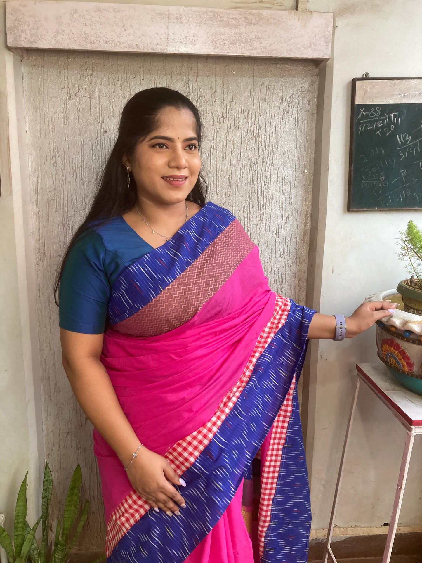 Fuscia Pink Concept Saree