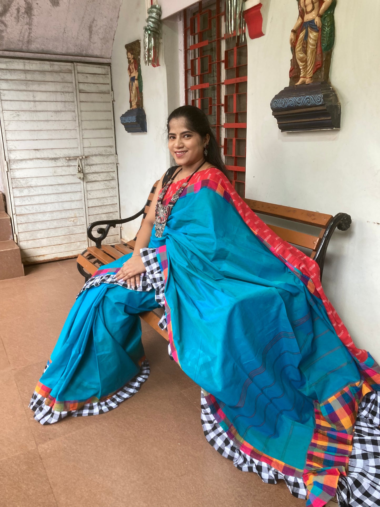 Dodger Blue Concept Saree