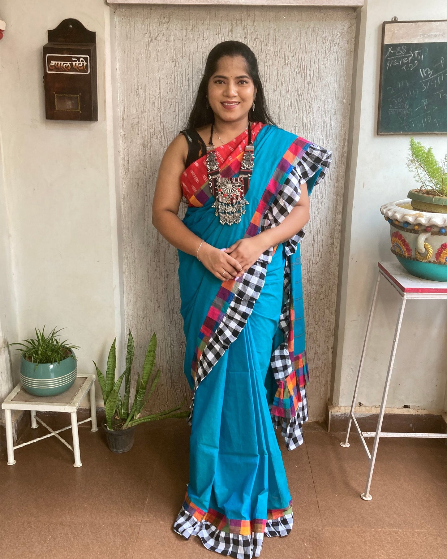 Dodger Blue Concept Saree