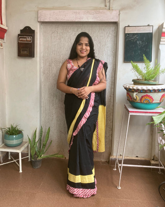 Charcoal Black Maanto Concept Saree